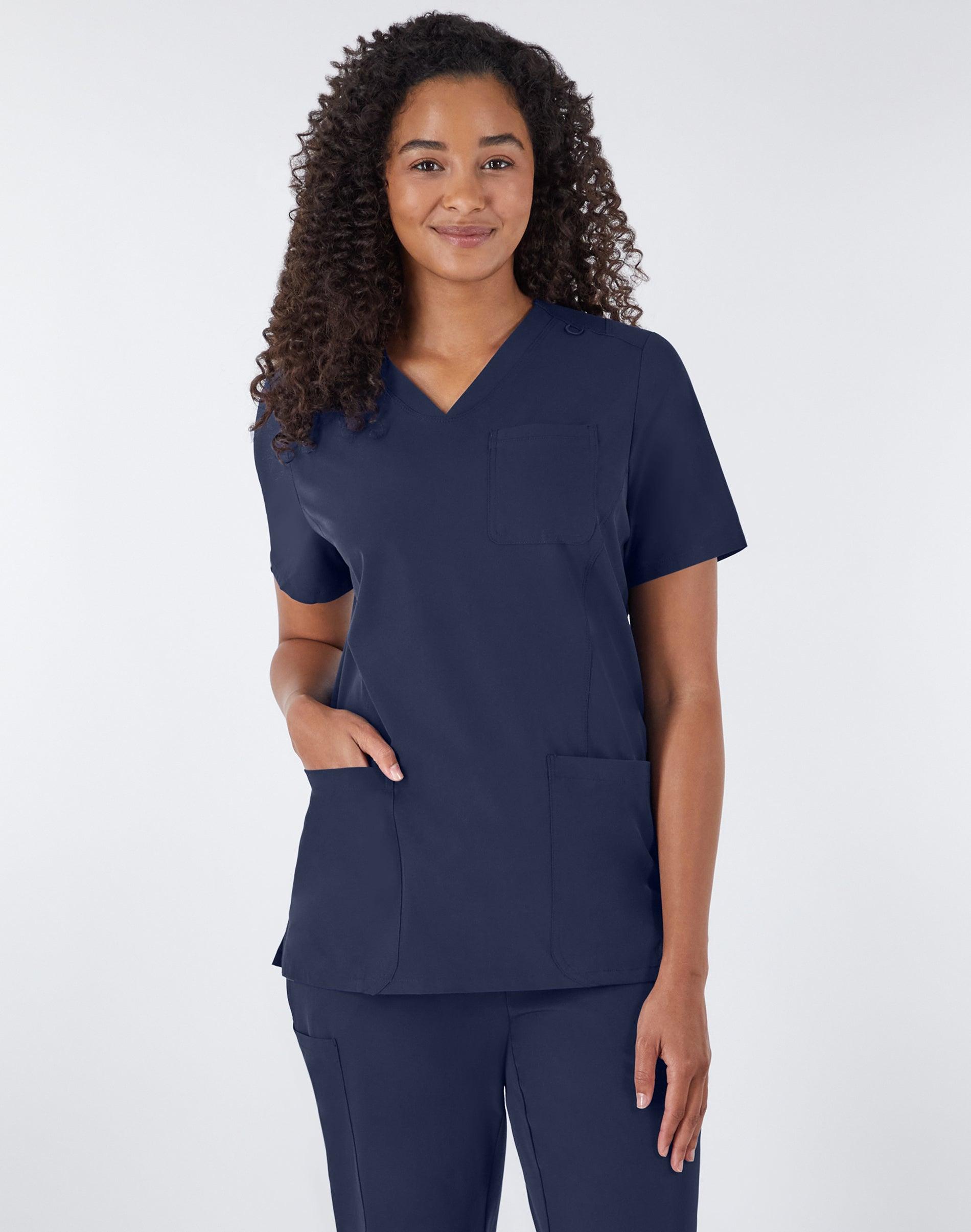 hanes comfort fit scrubs women's rib back scrub top athletic
