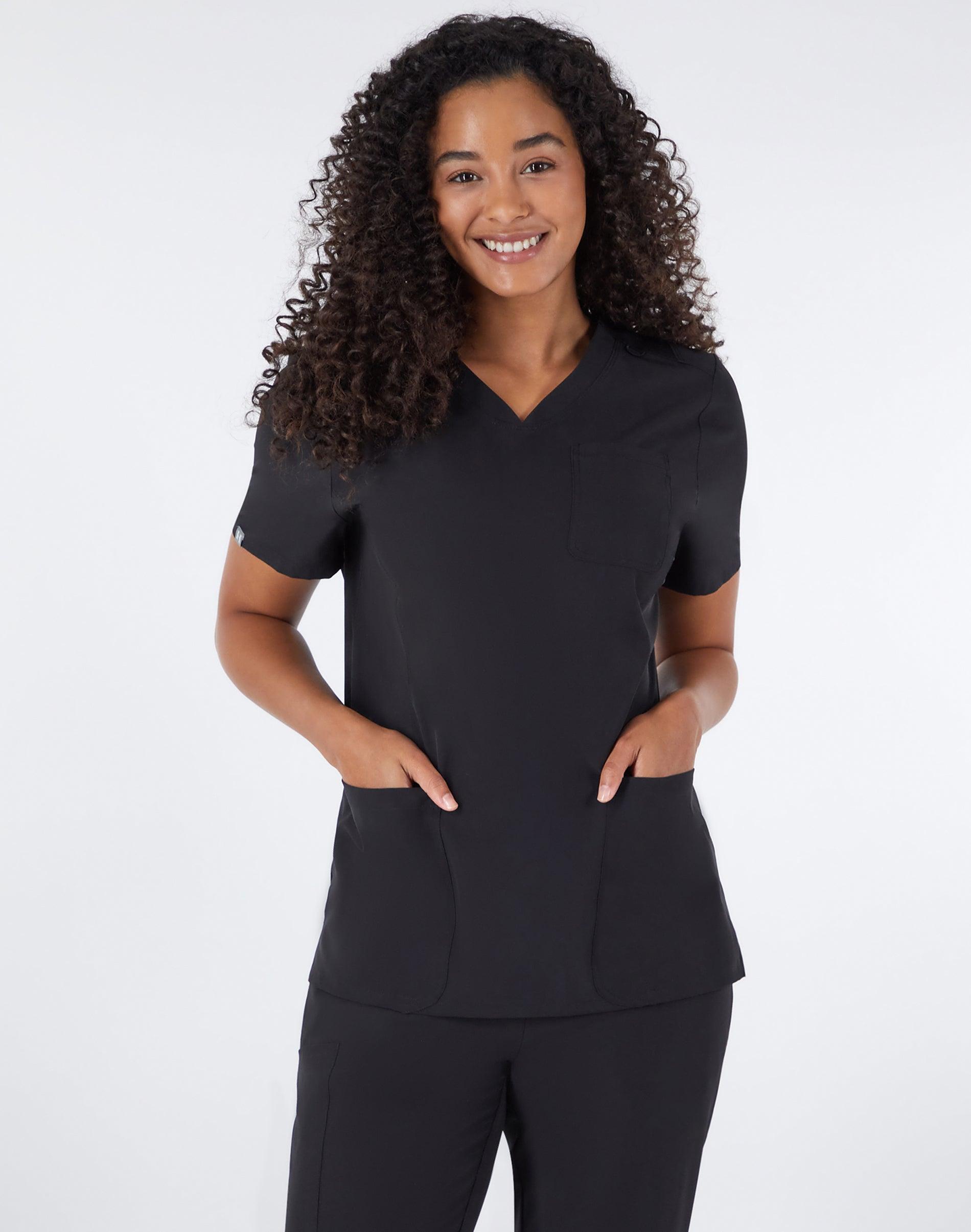 hanes comfort fit scrubs women's rib back scrub top new