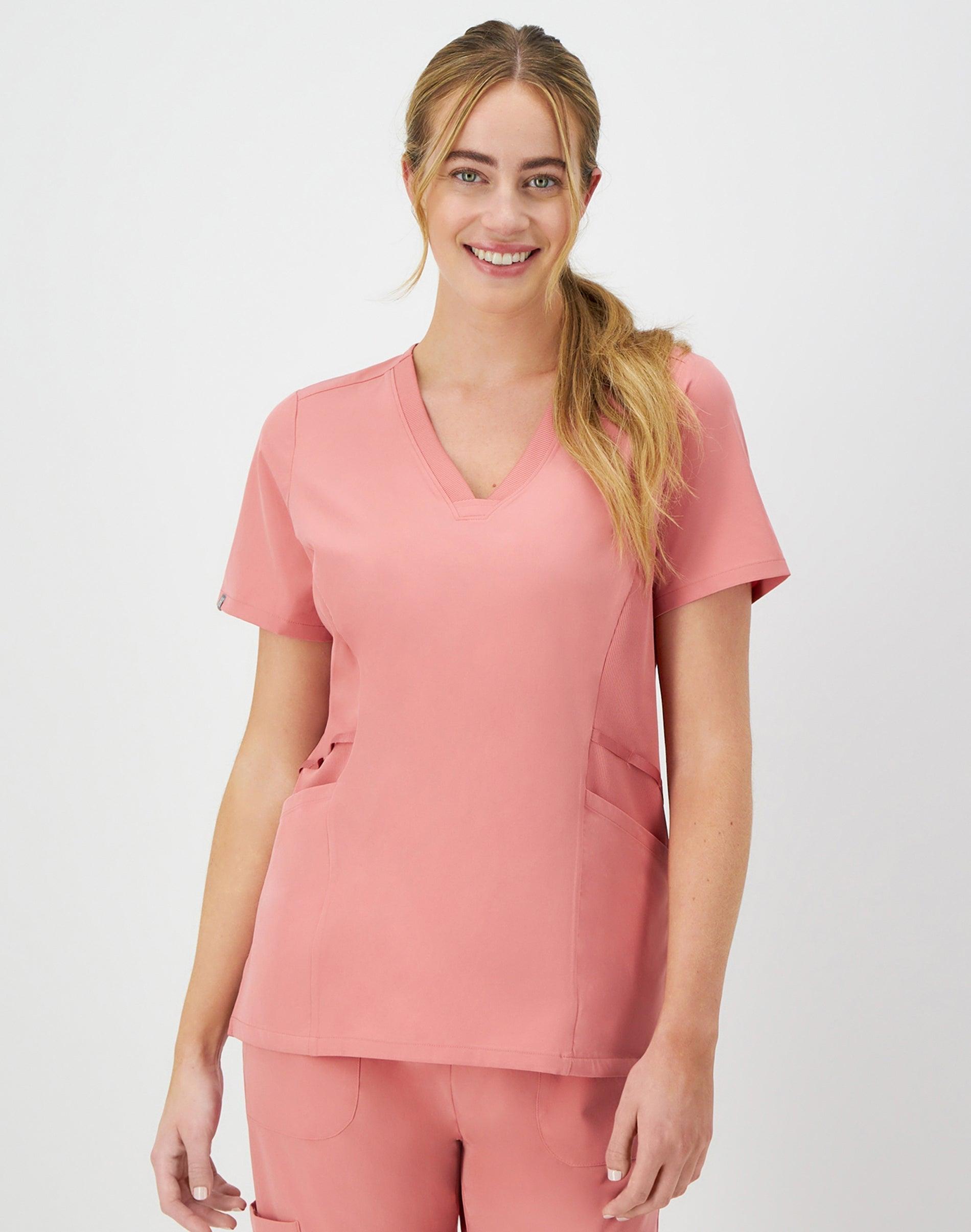 hanes comfort fit scrubs women's scrub top rose ranch