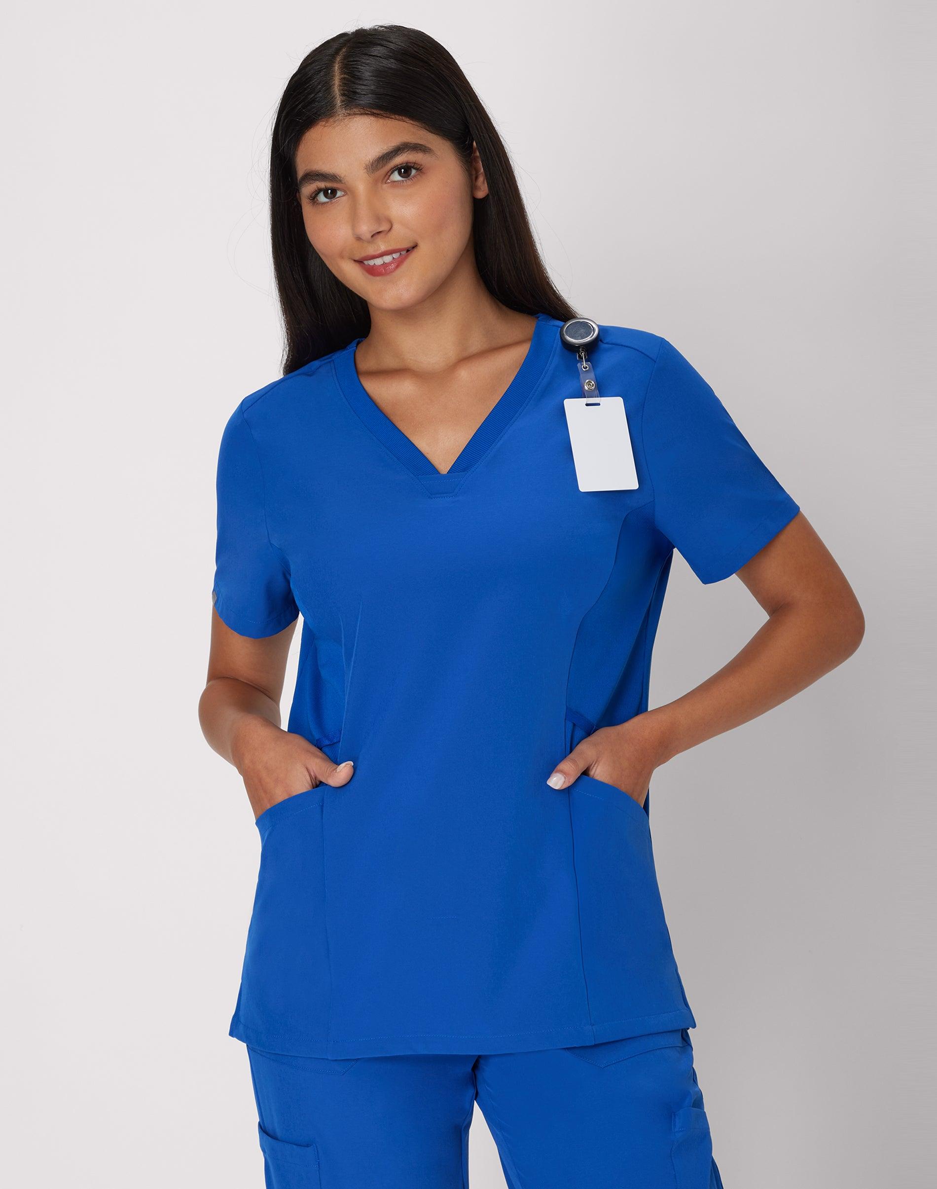 hanes comfort fit scrubs women's scrub top royal