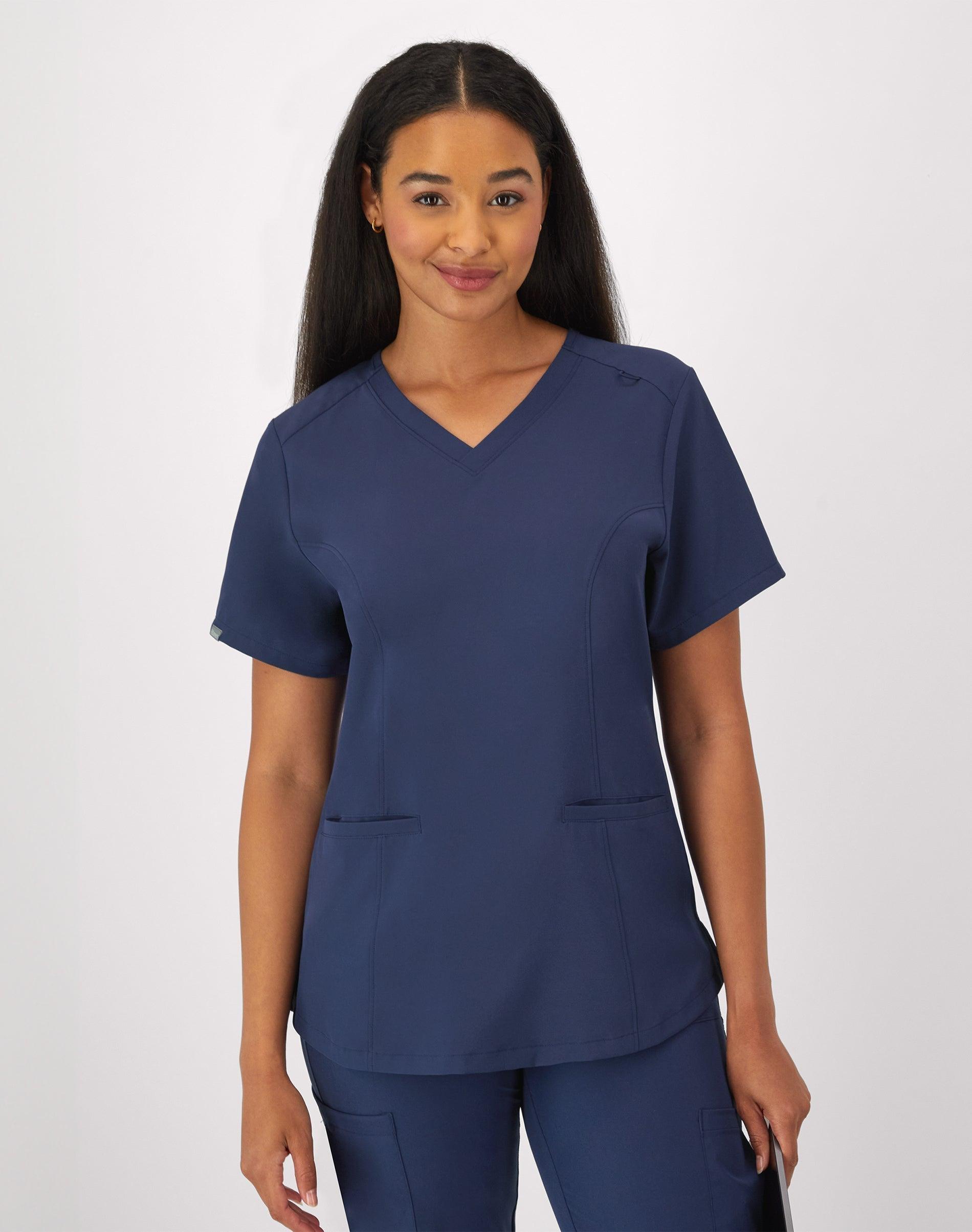 hanes comfort fit scrubs women's v-neck scrub top athletic