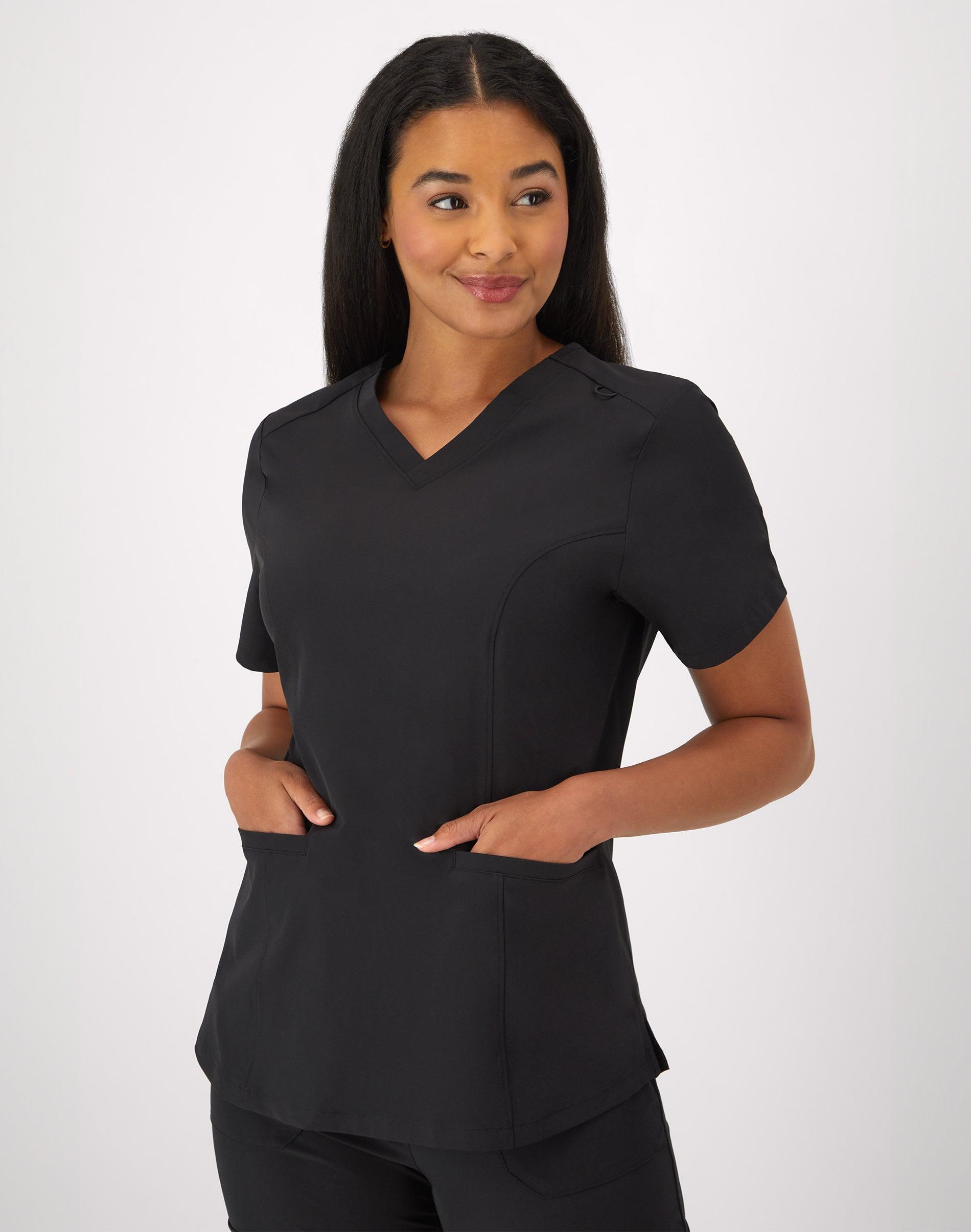 hanes comfort fit scrubs women's v-neck scrub top new