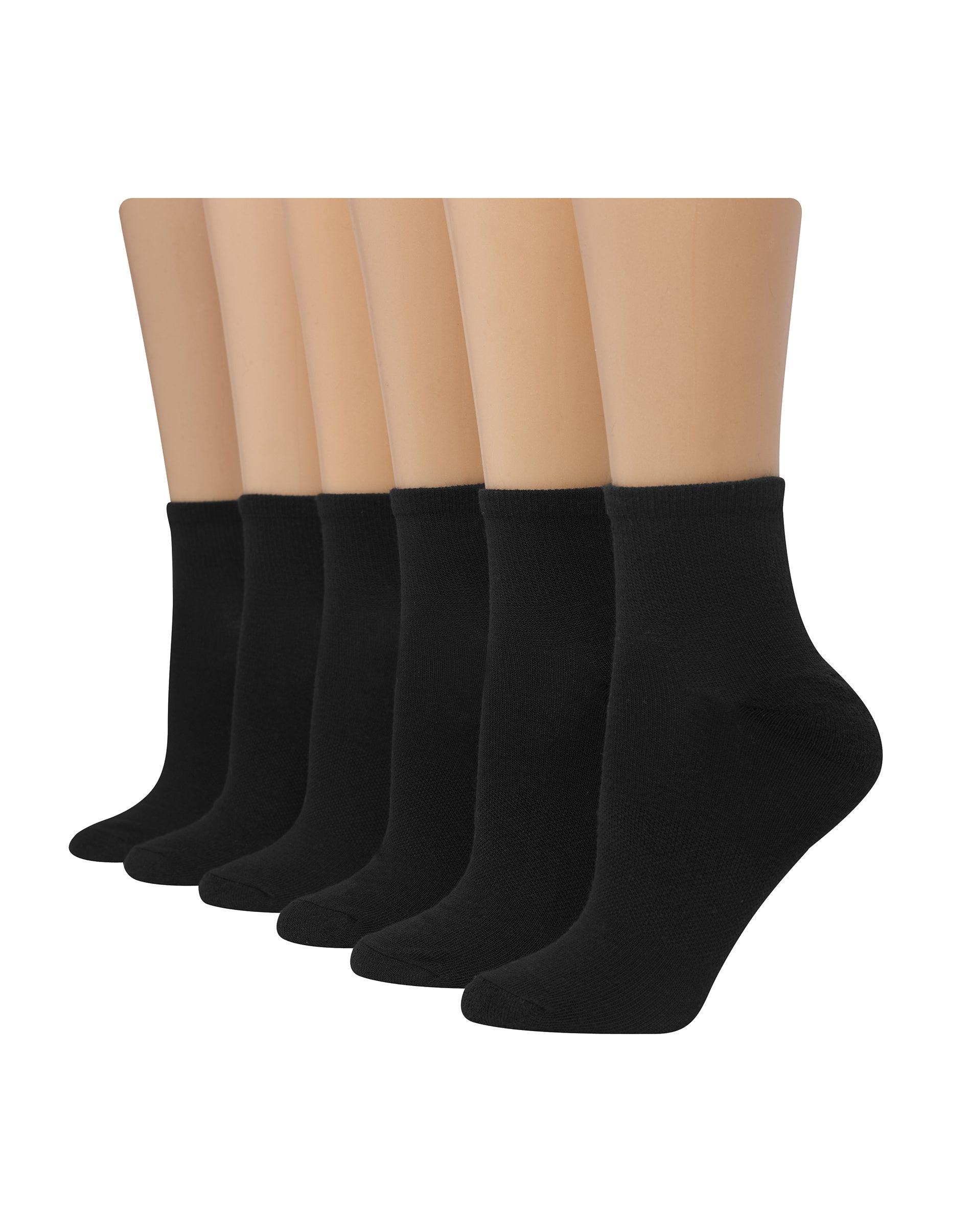 hanes comfort fit women's ankle socks, 6-pairs