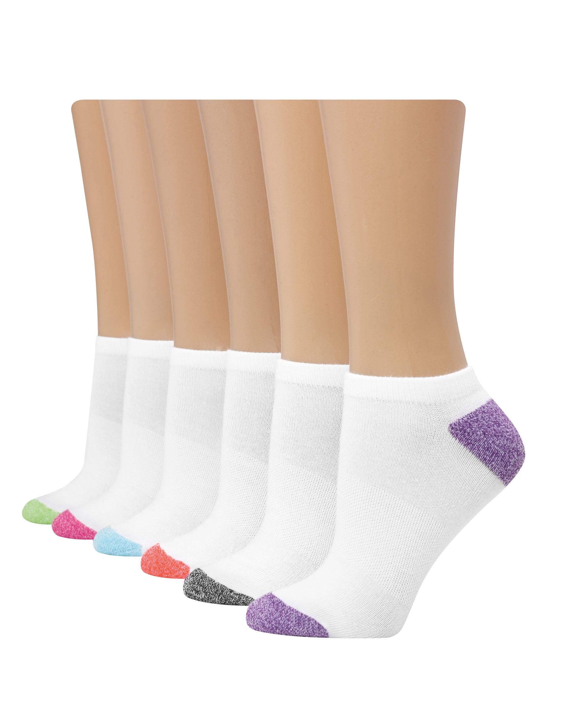 hanes comfort fit women's no-show socks, 6-pairs assorted
