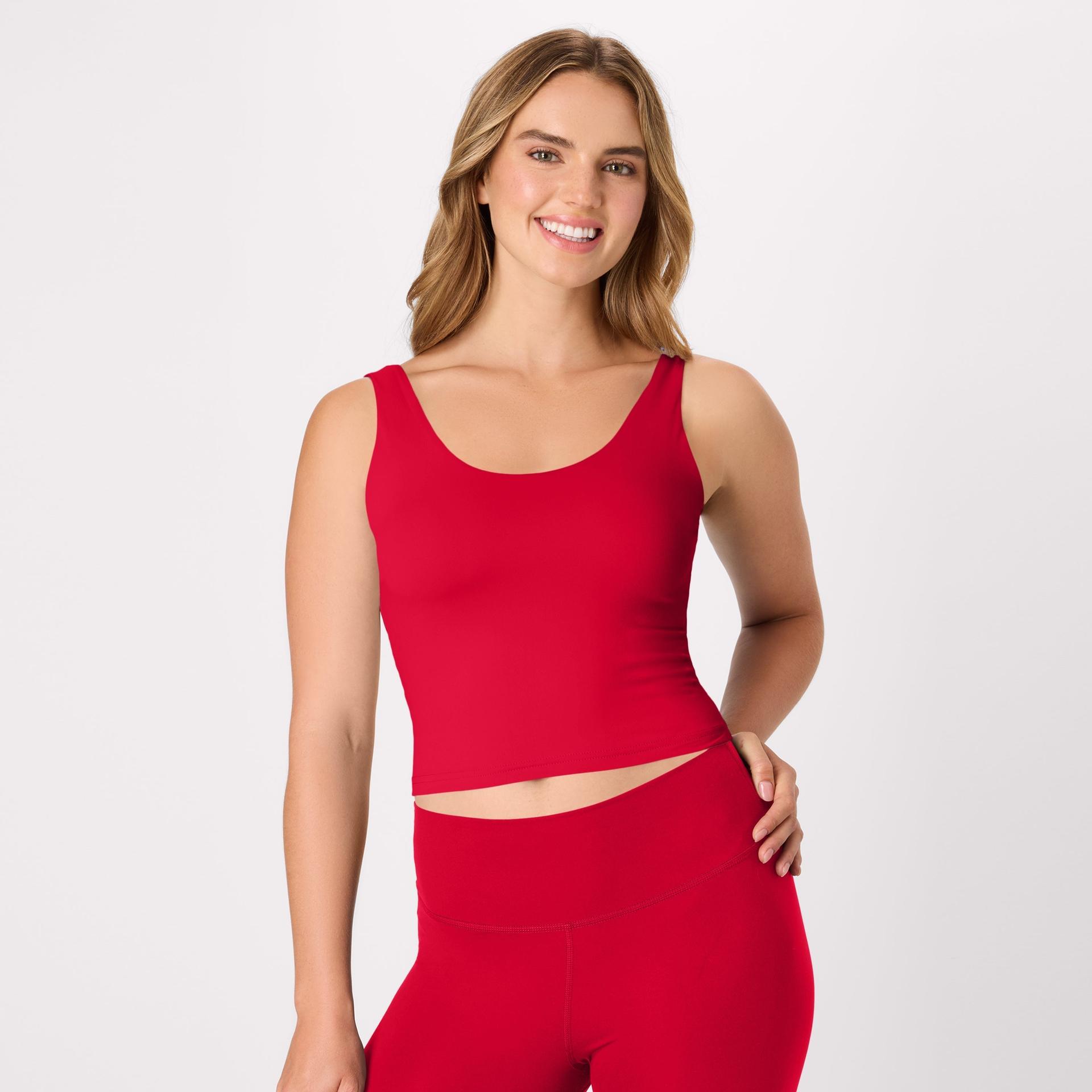 hanes cooldri women's crop tank with built-in shelf bra, 3-pack black/charcoal/deep