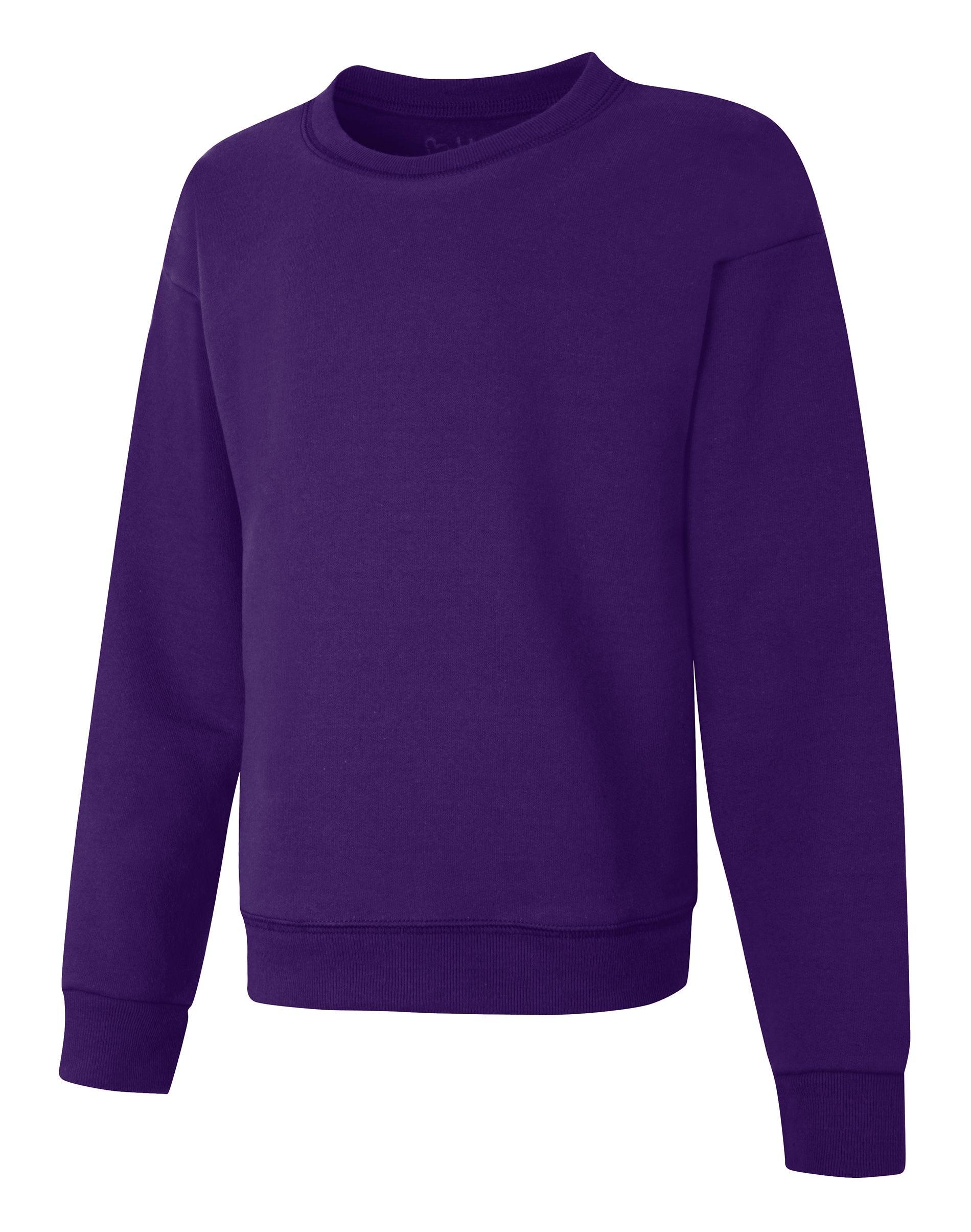 hanes ecosmart girls' fleece sweatshirt purple