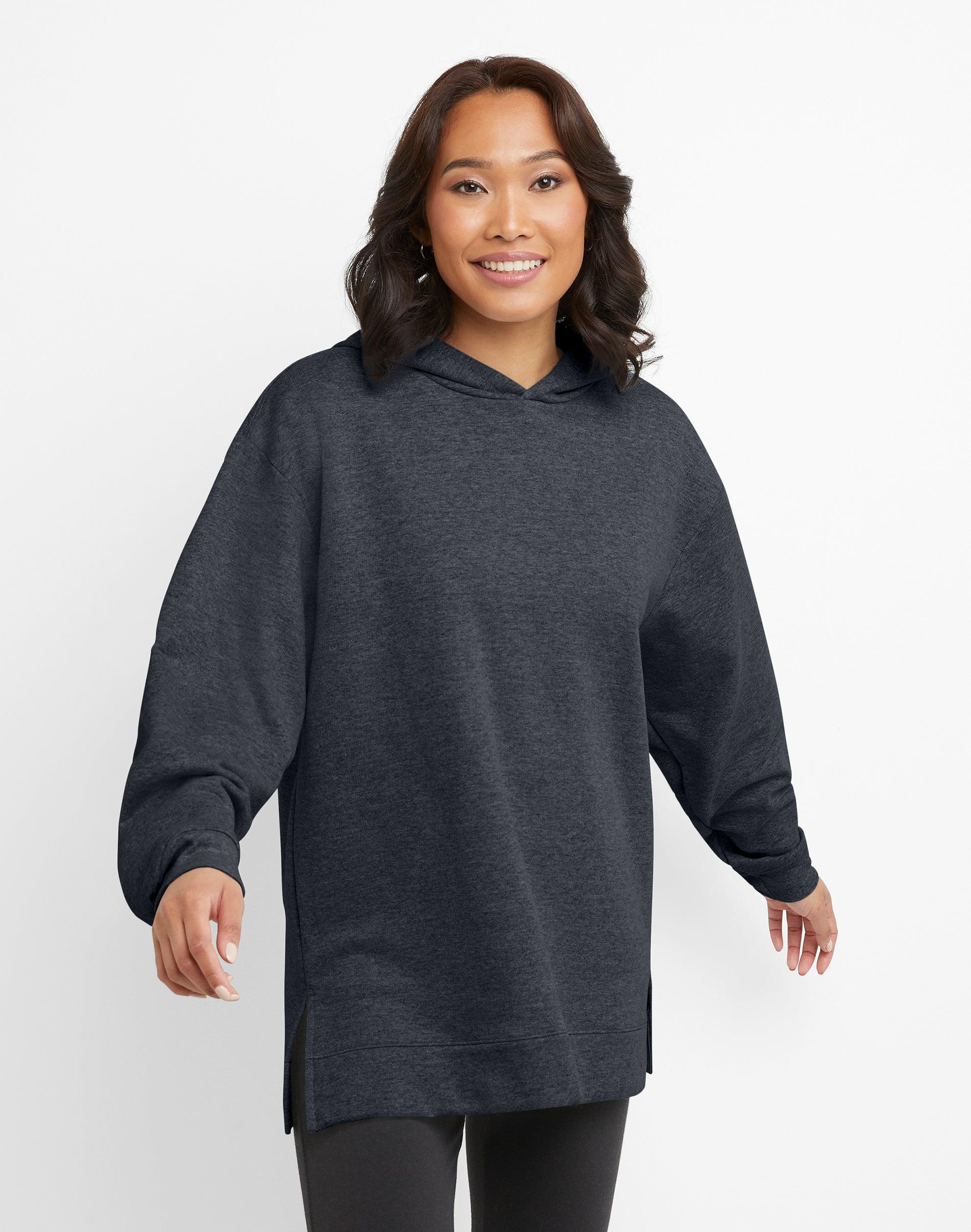 hanes ecosmart women's fleece hoodie slate