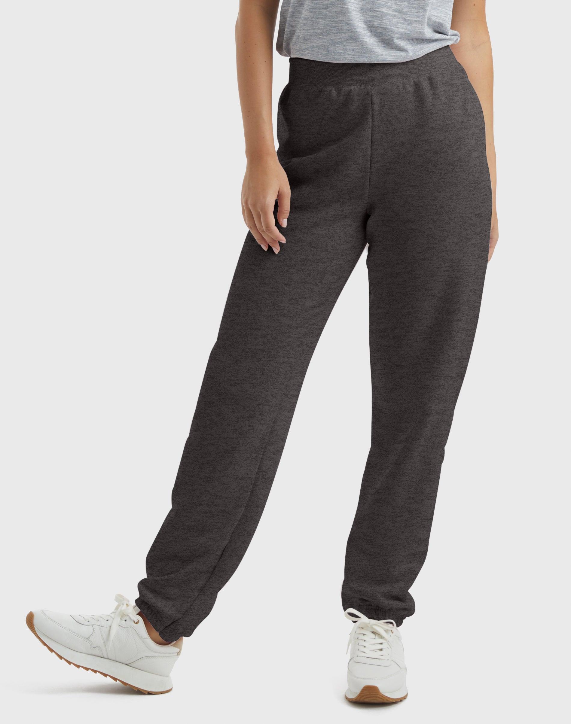 hanes ecosmart women's fleece sweatpants with cinched cuffs, 30" slate