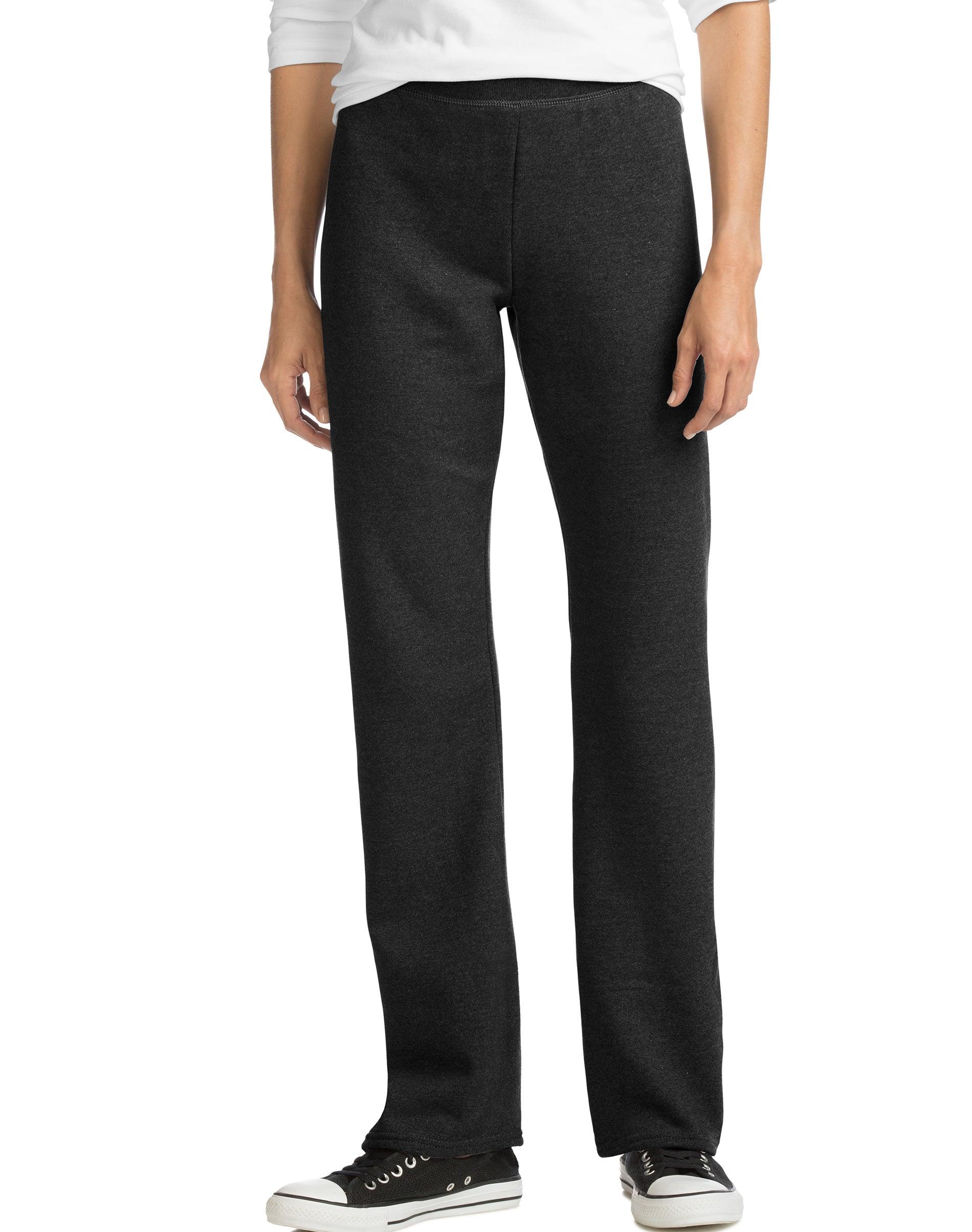 hanes ecosmart women's fleece sweatpants with open bottom legs, 28.5" (petite size)