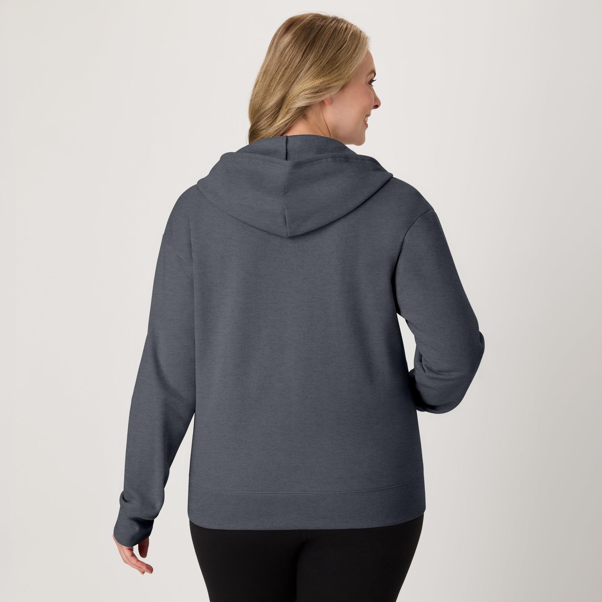 hanes ecosmart women's full-zip fleece hoodie slate heather s
