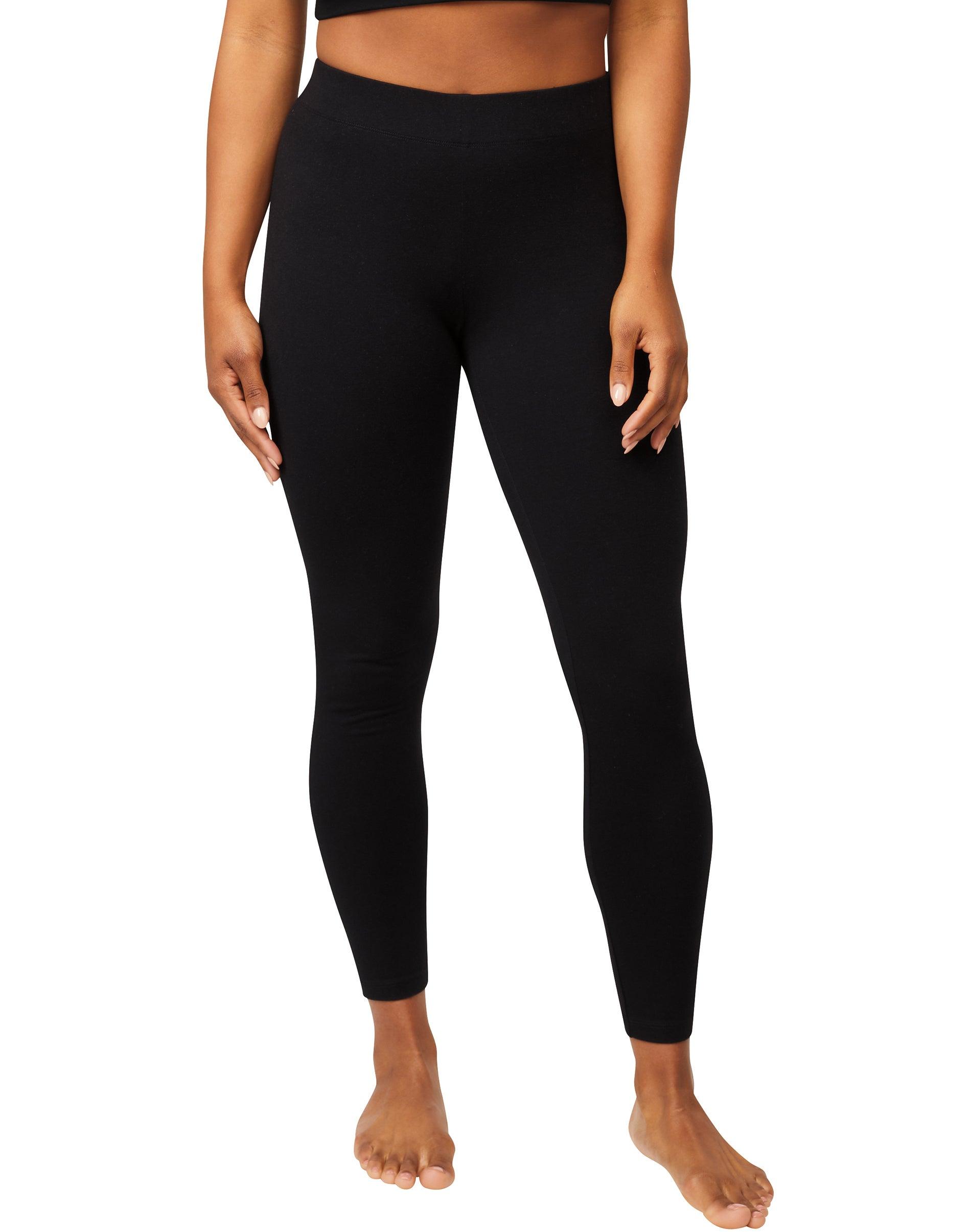 hanes ecosmart women's leggings, classic fitted black s