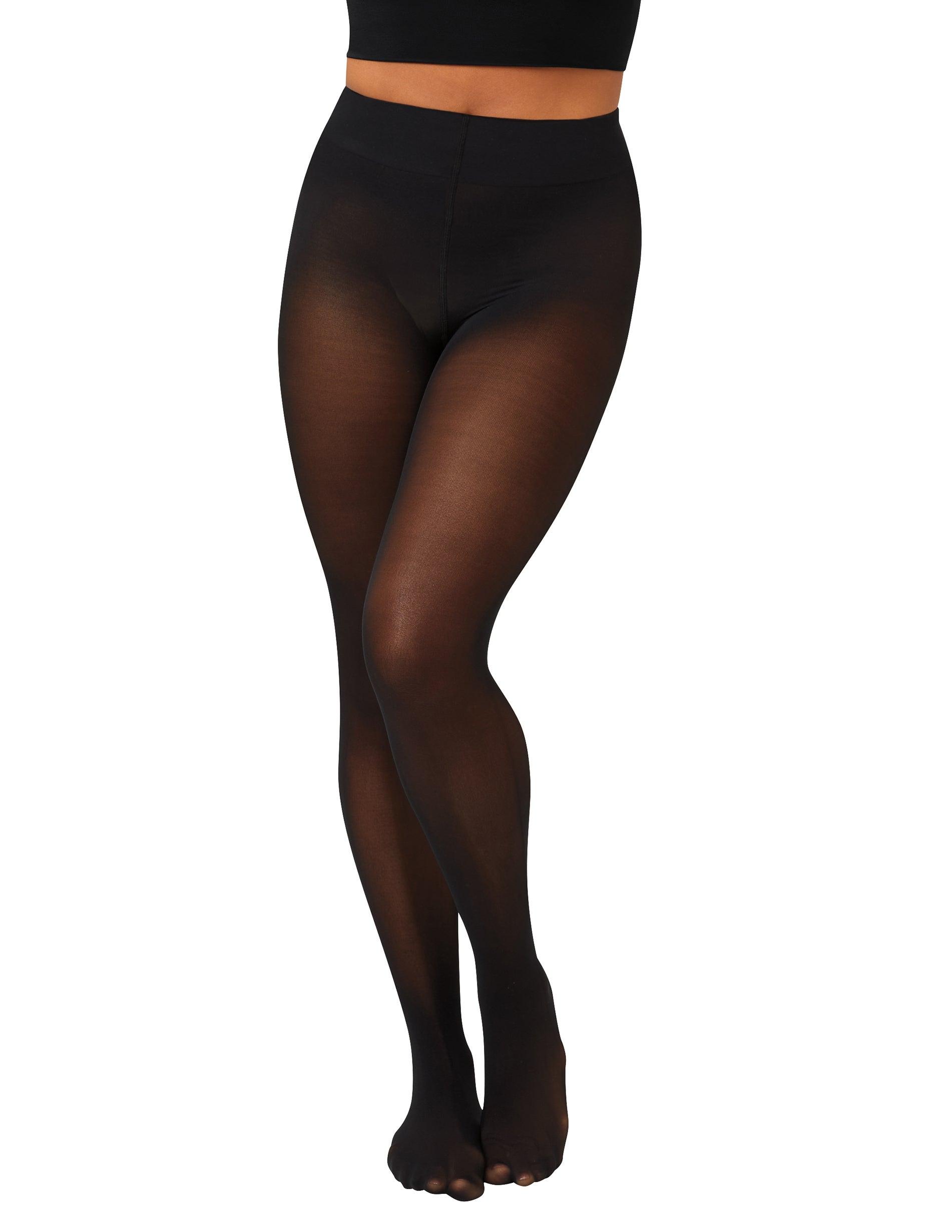 hanes ecosmart women's opaque tights black s