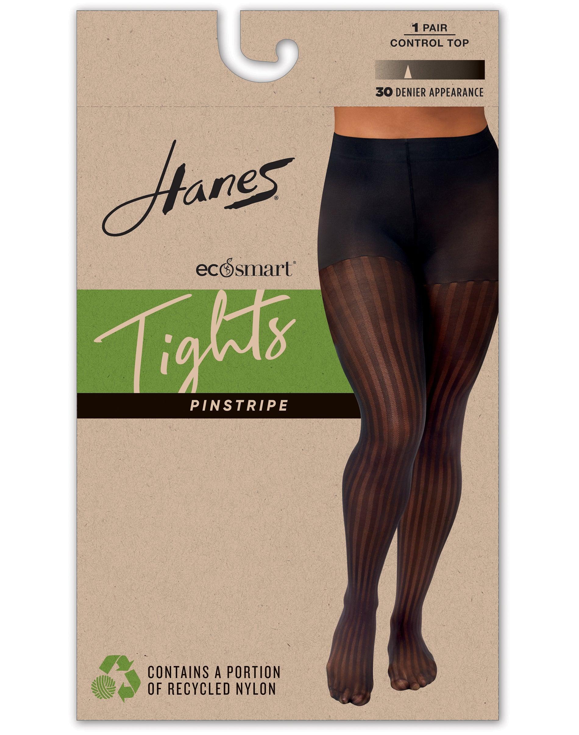 hanes ecosmart women's sheer control top tights, pinstripe