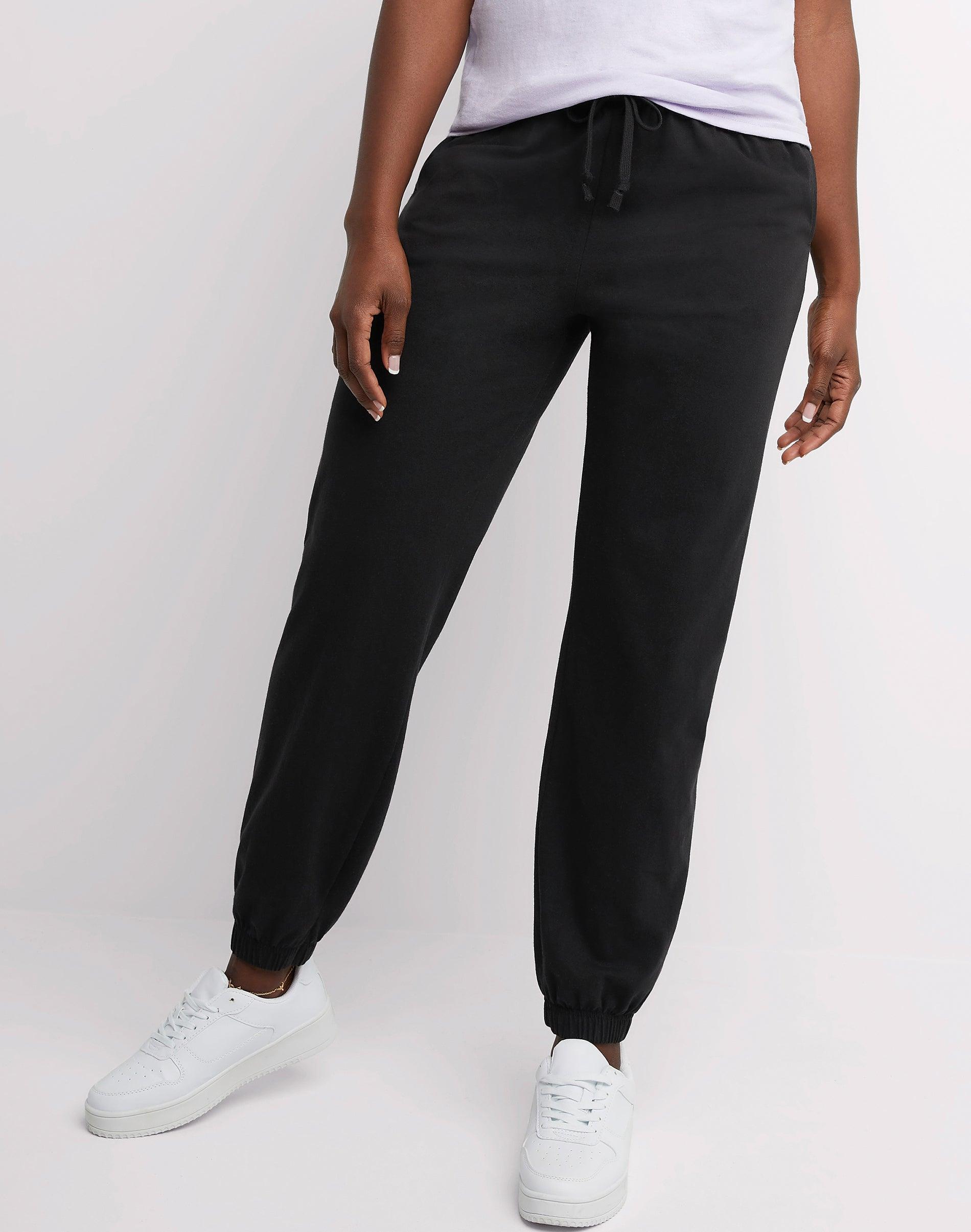 hanes essentials women's cotton jersey joggers, 29"