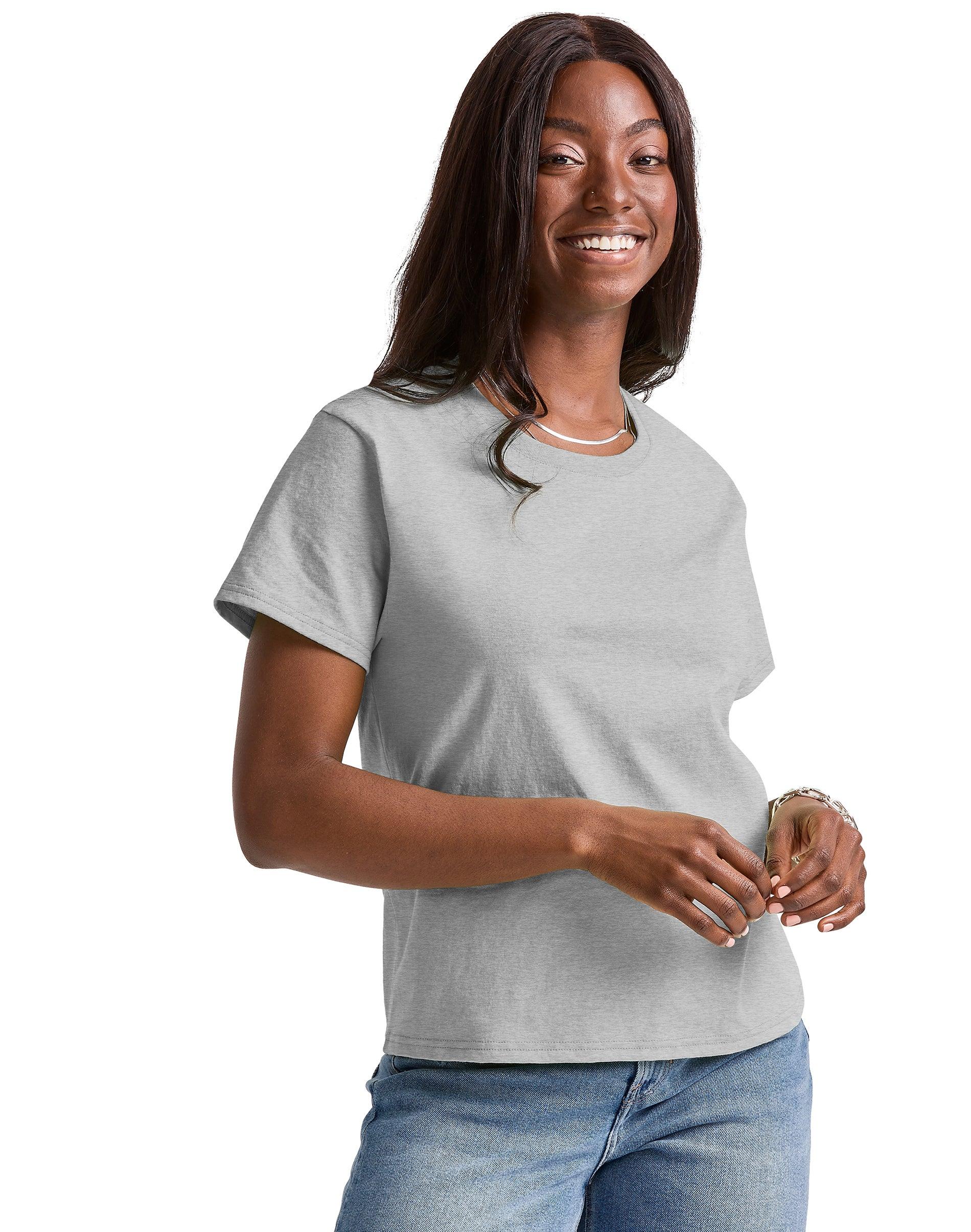 hanes essentials women's cotton t-shirt, classic fit light