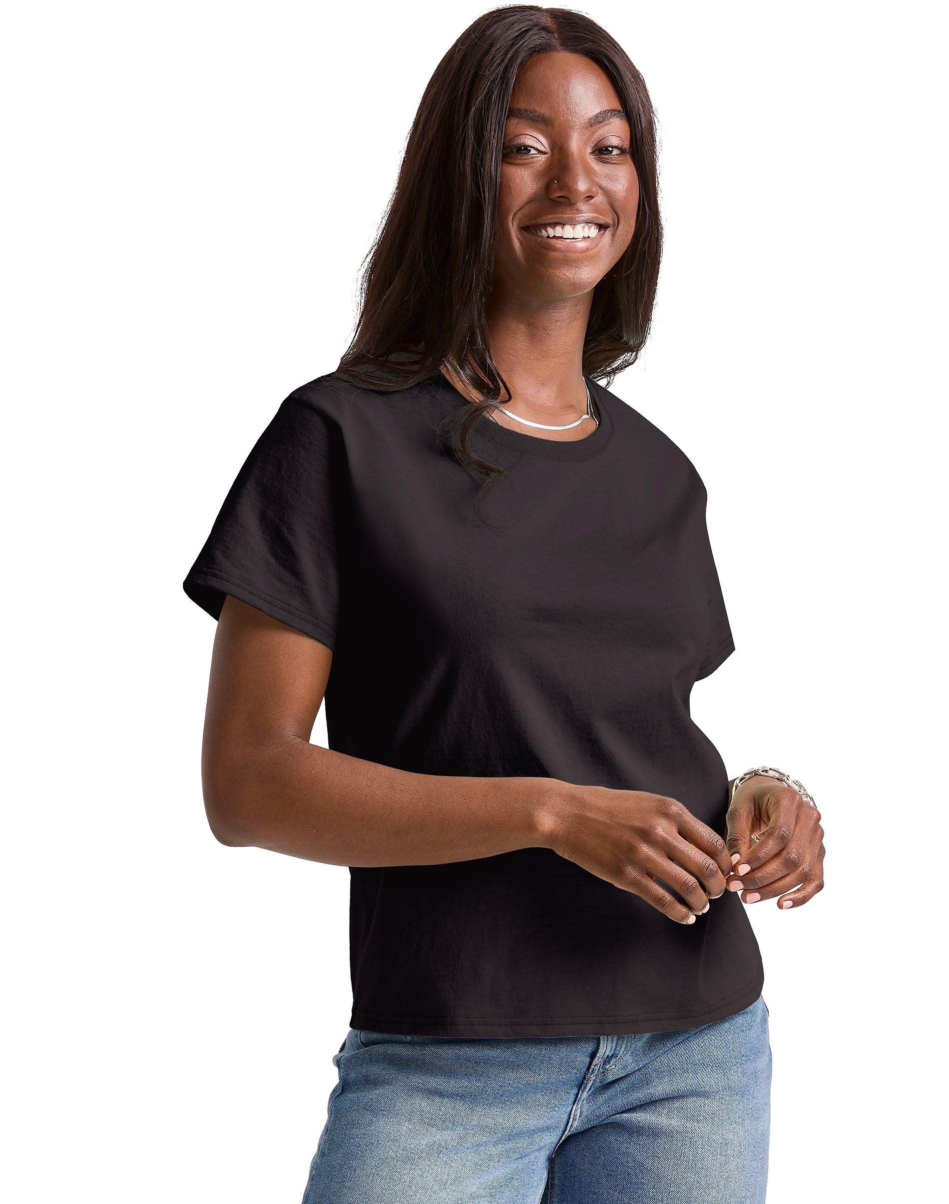 hanes essentials women's cotton t-shirt, classic fit