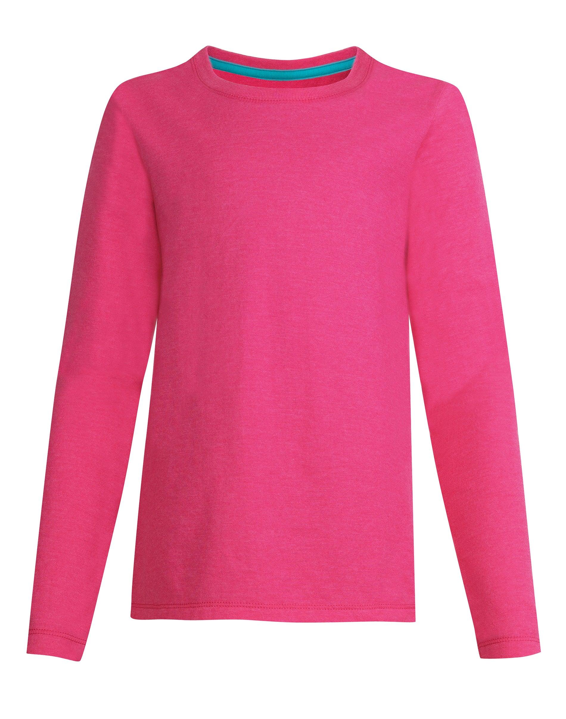 hanes girls' long sleeve crewneck t-shirt