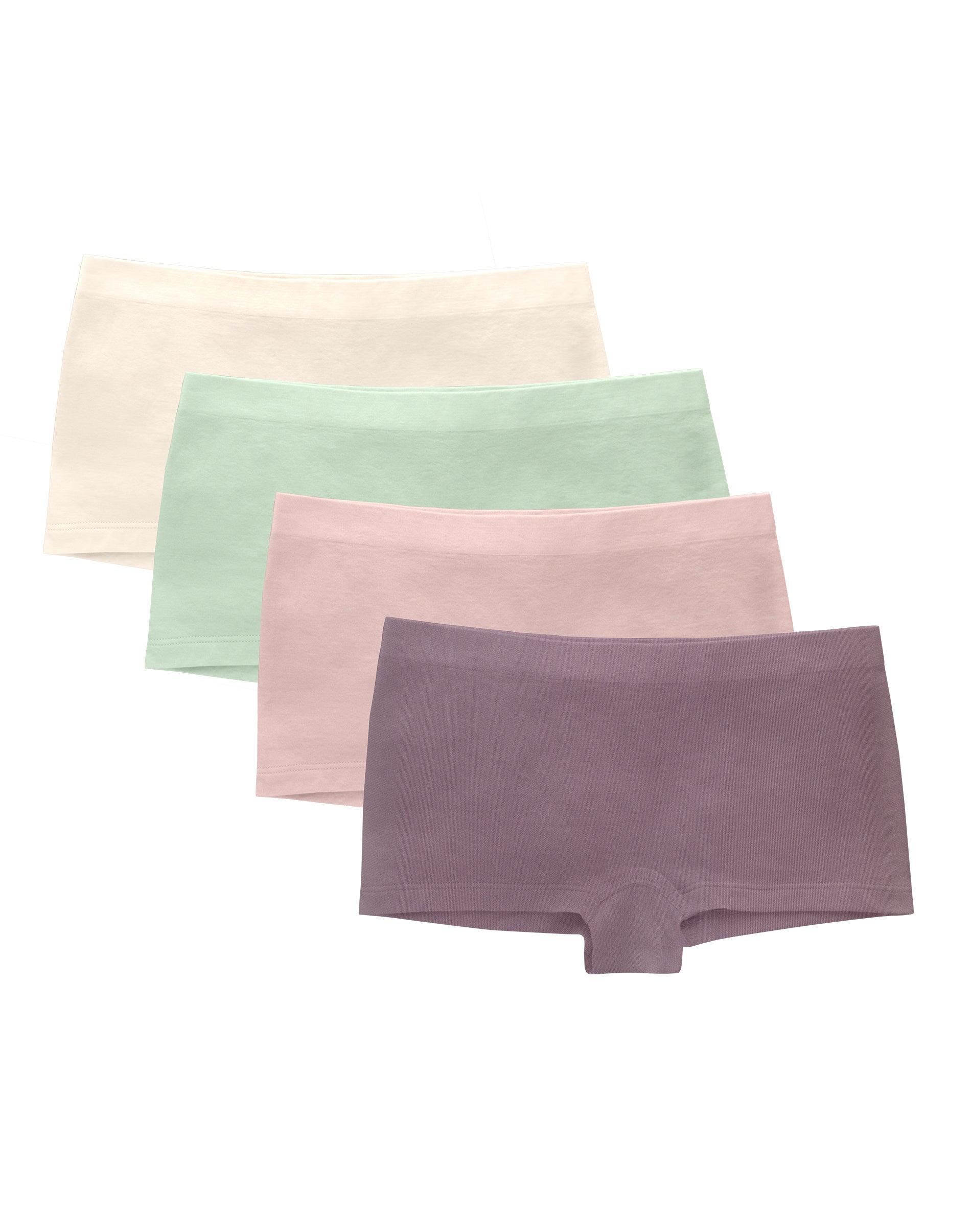 hanes girls' tween underwear seamless boyshort pack, assorted,