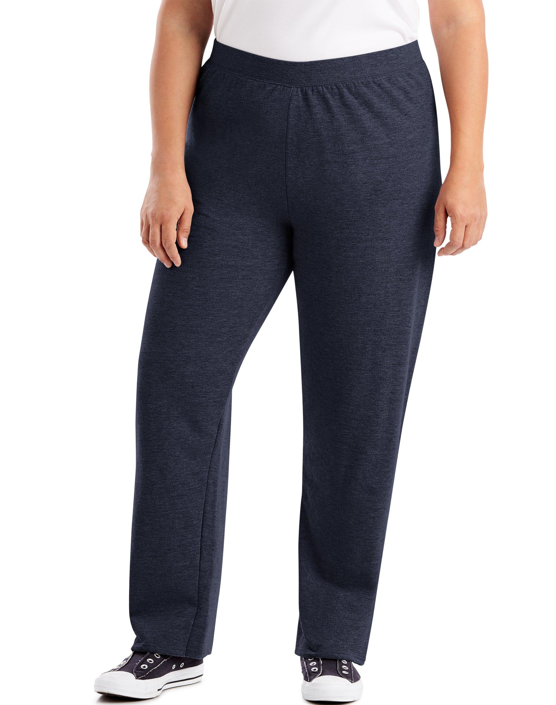 hanes just my size ecosmart women's fleece sweatpants, open leg, 28.5" (petite plus ) navy