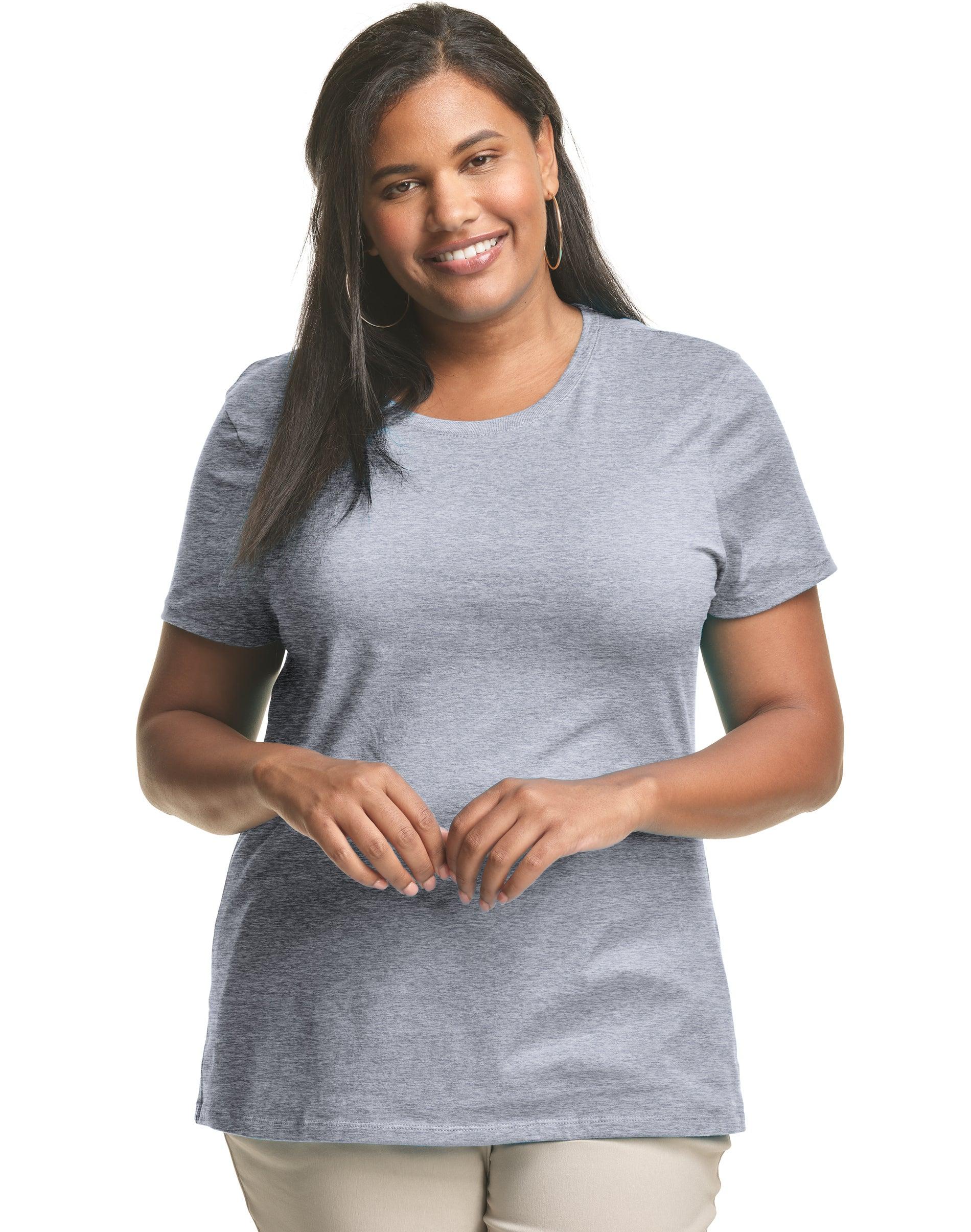 hanes just my size women's cotton crewneck t-shirt (plus ) light