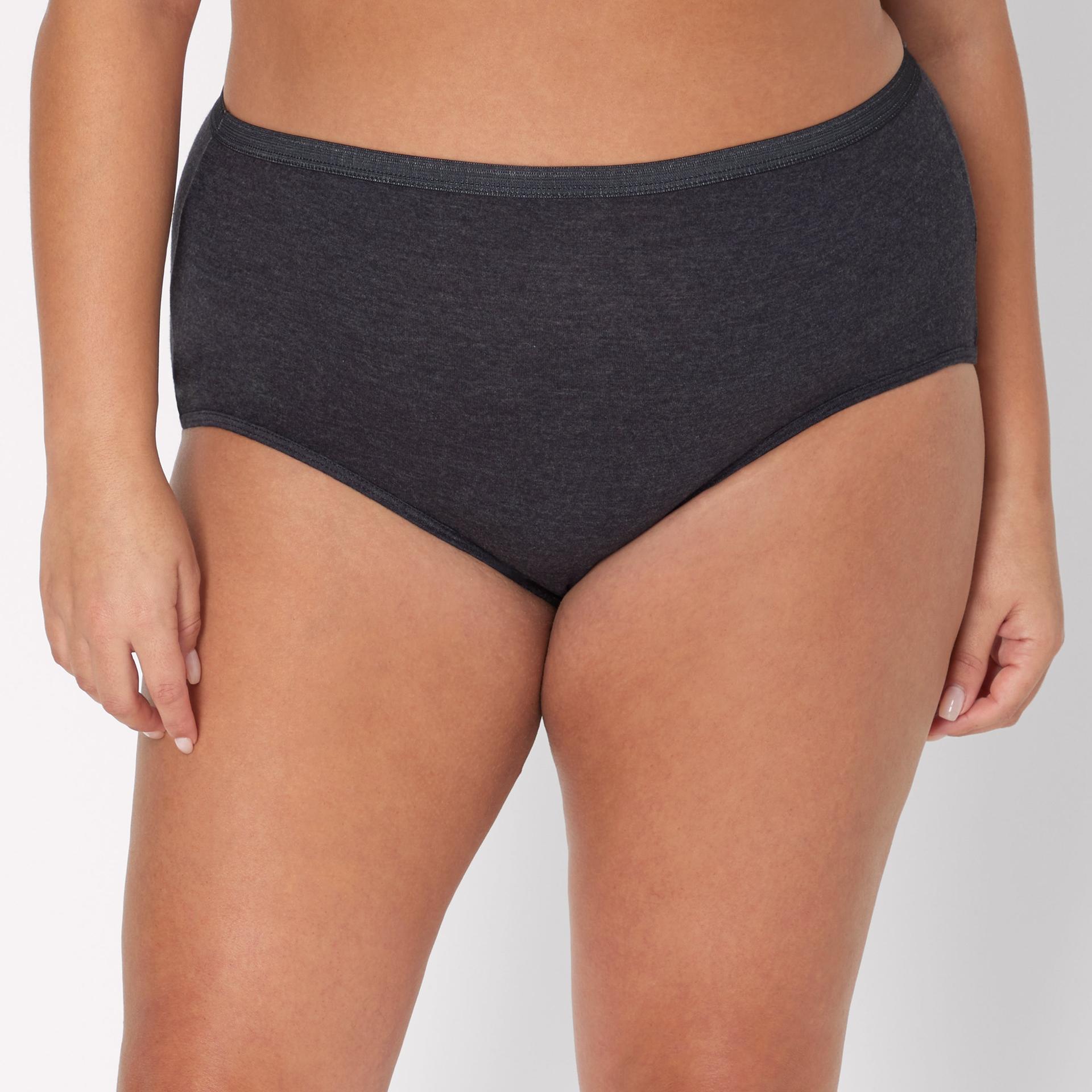 hanes just my size women's cotton high brief underwear, 6-pack (plus ) assorted 9