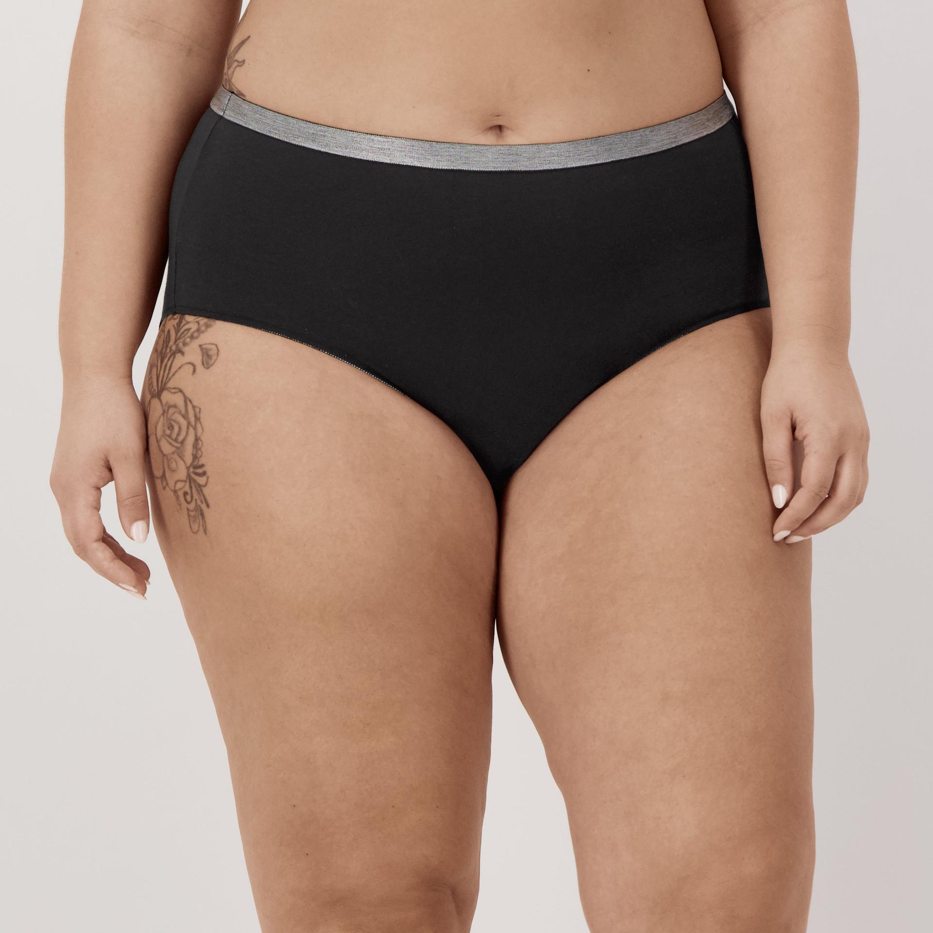 hanes just my size women's stretch cotton brief underwear, 5-pack (plus )