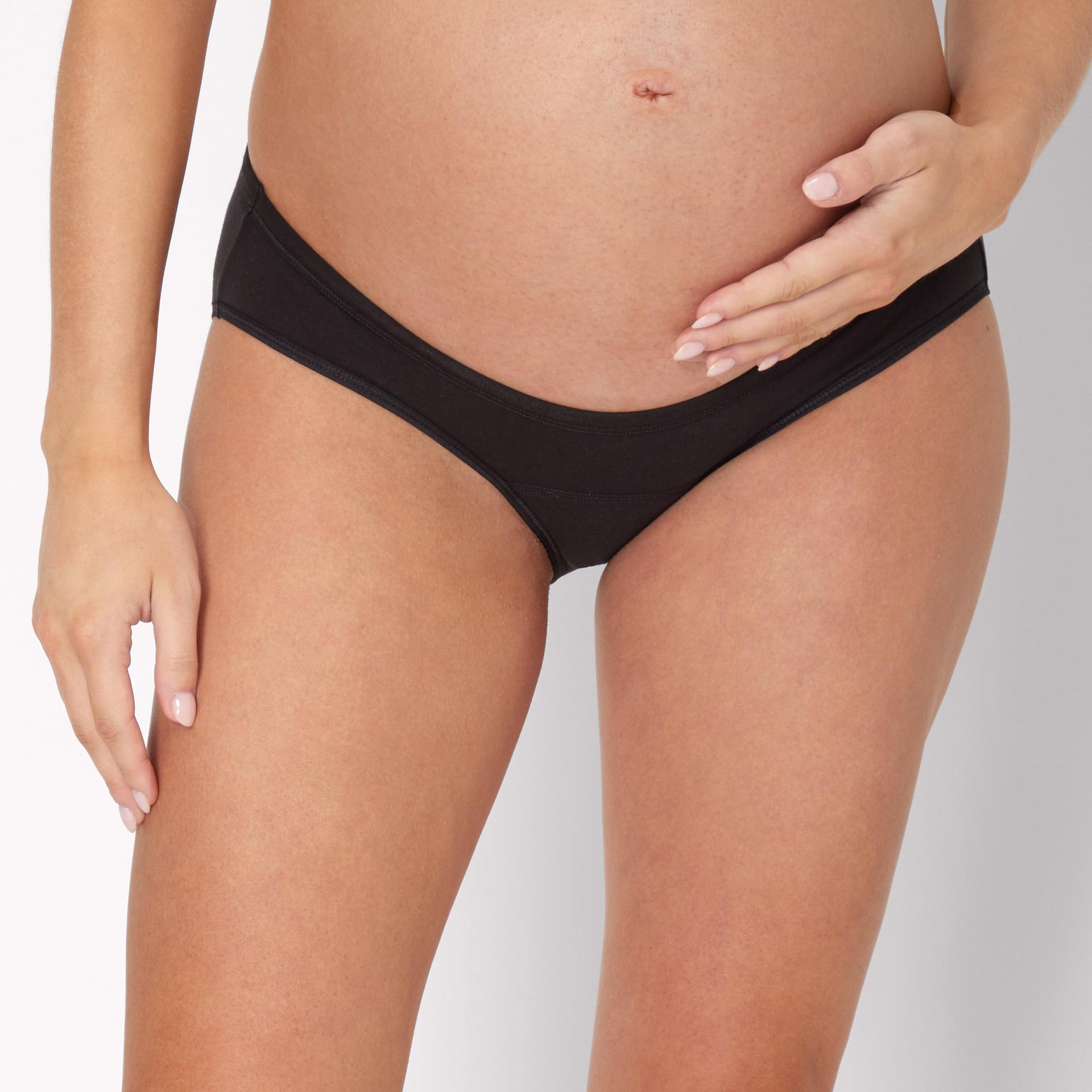 hanes maternity light leak under the belly hipster, 2-pack mauve noir/black s women's