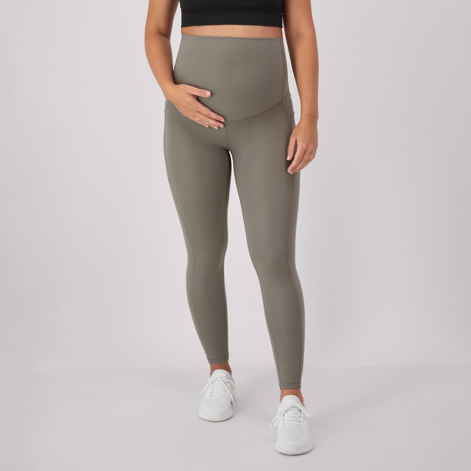 hanes maternity women's stretch & recover 7/8 leggings, 25" inseam cool grey s