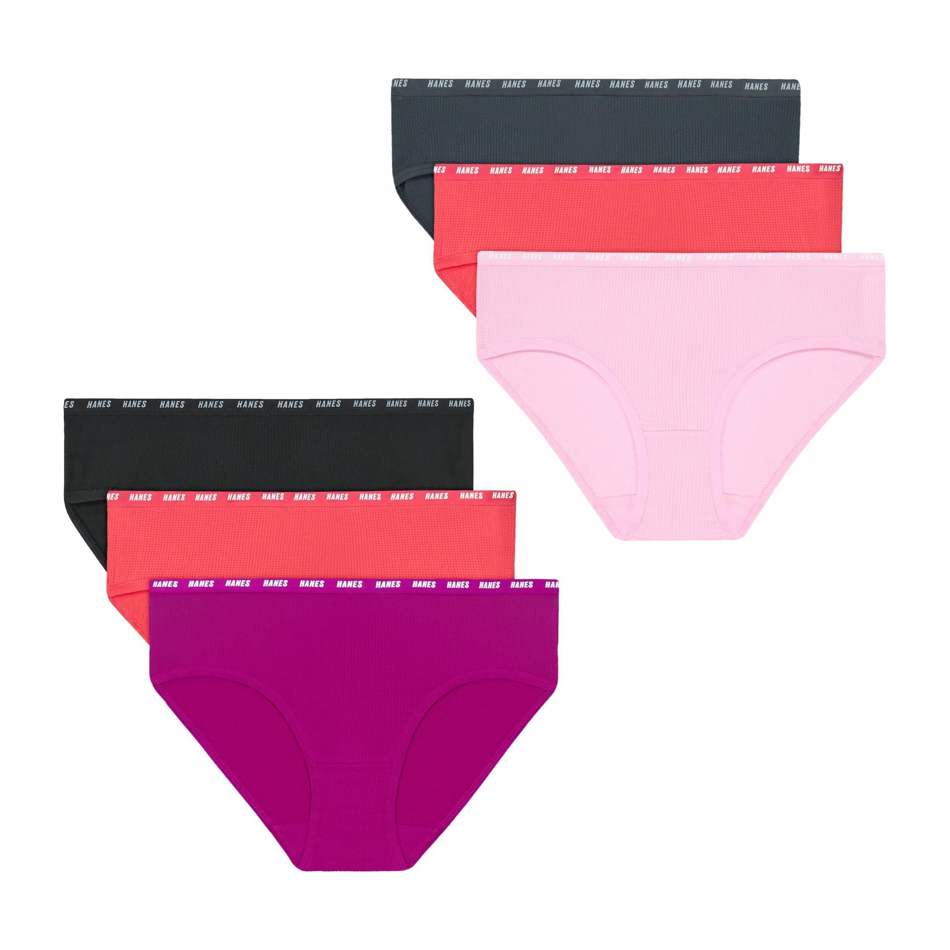 hanes moves girls' underwear hipster, 6-pack, anti odor, breathable stretch