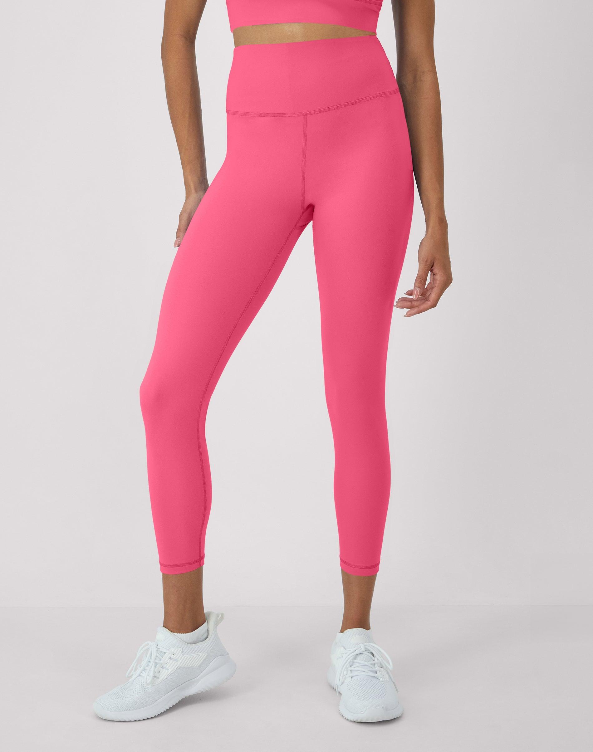 hanes moves women's 7/8 leggings with internal pocket, 25" pink