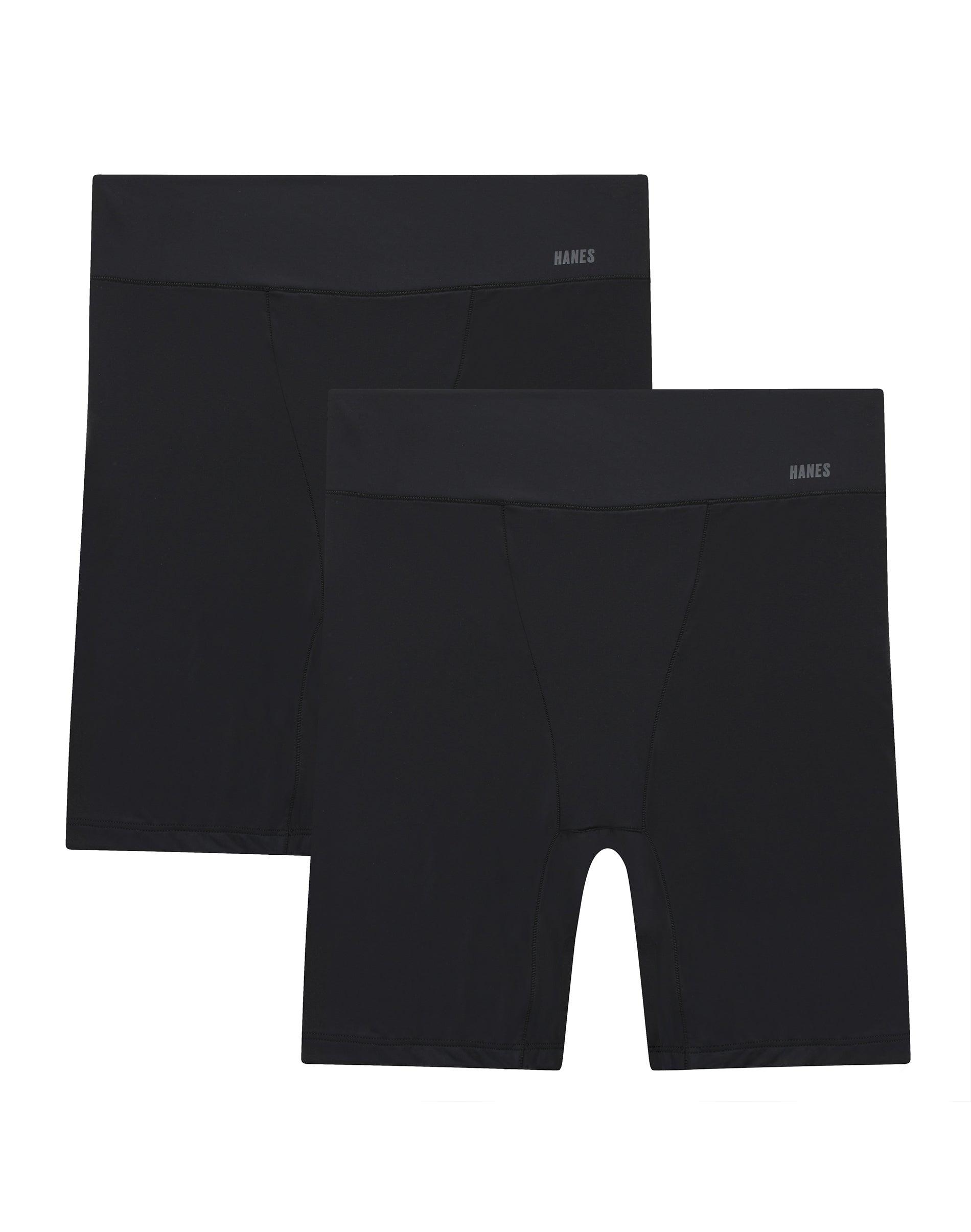 hanes moves women's anti-chafe slip shorts black/black s