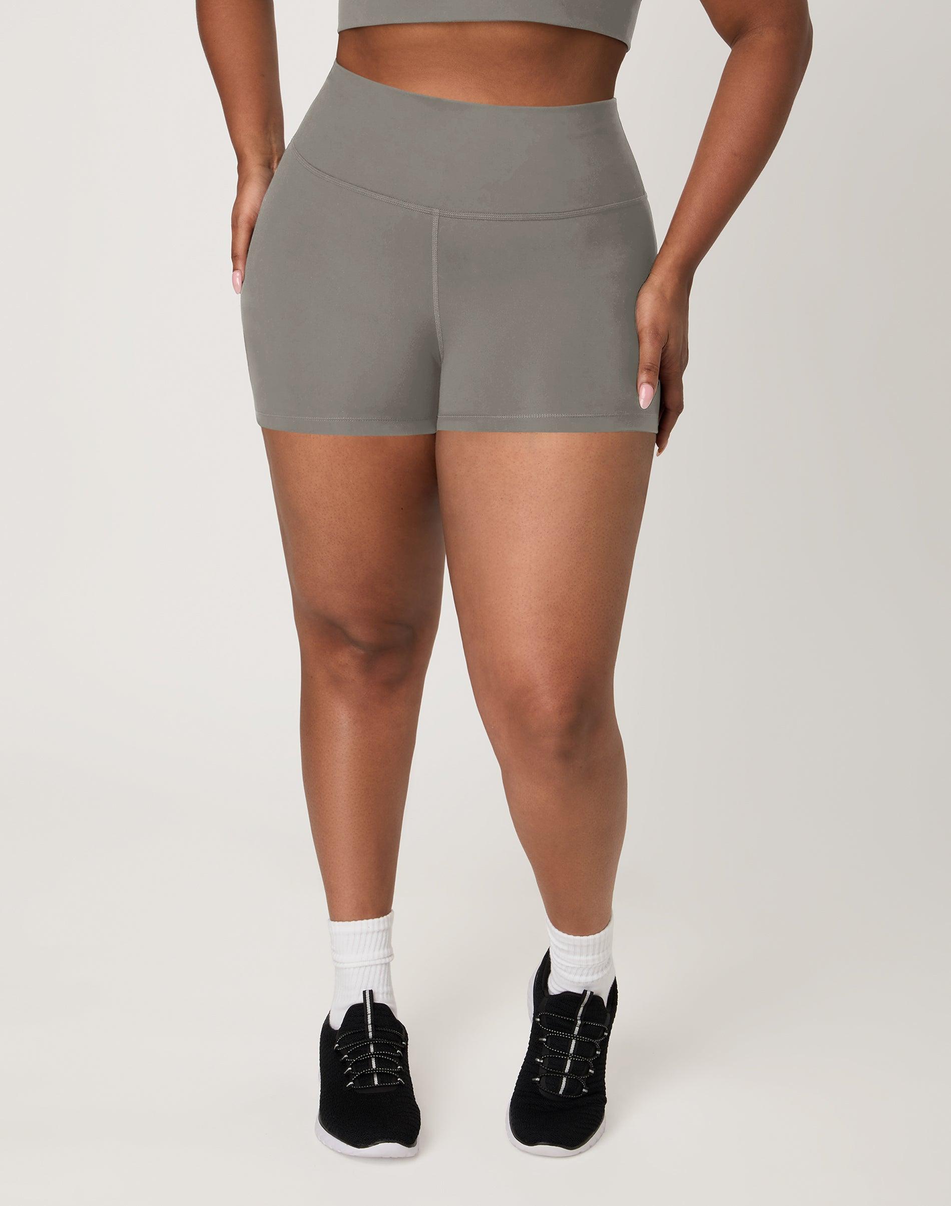 hanes moves women's leak protection bike shorts, 3" cool grey xs