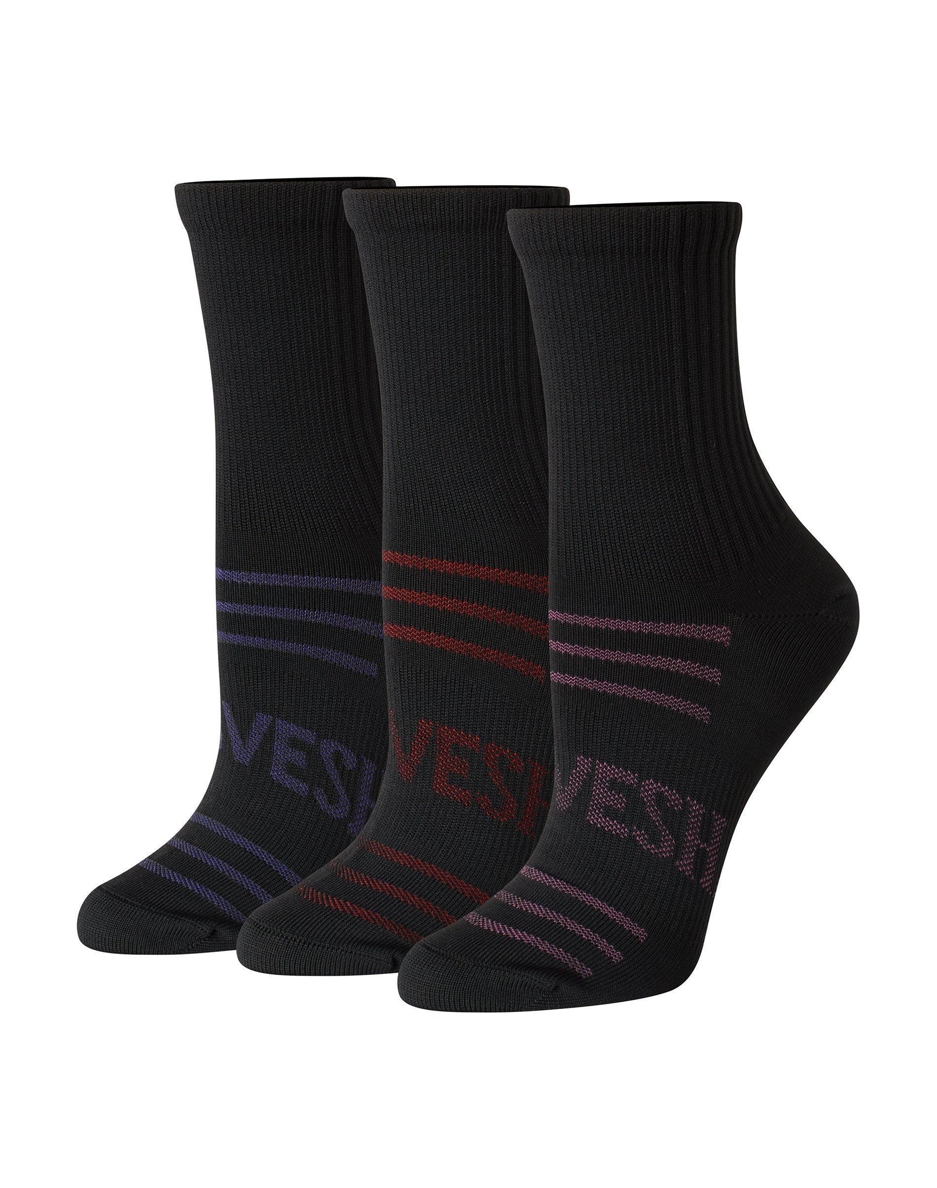 hanes moves women's seamless stretch mid crew socks, 3 pairs