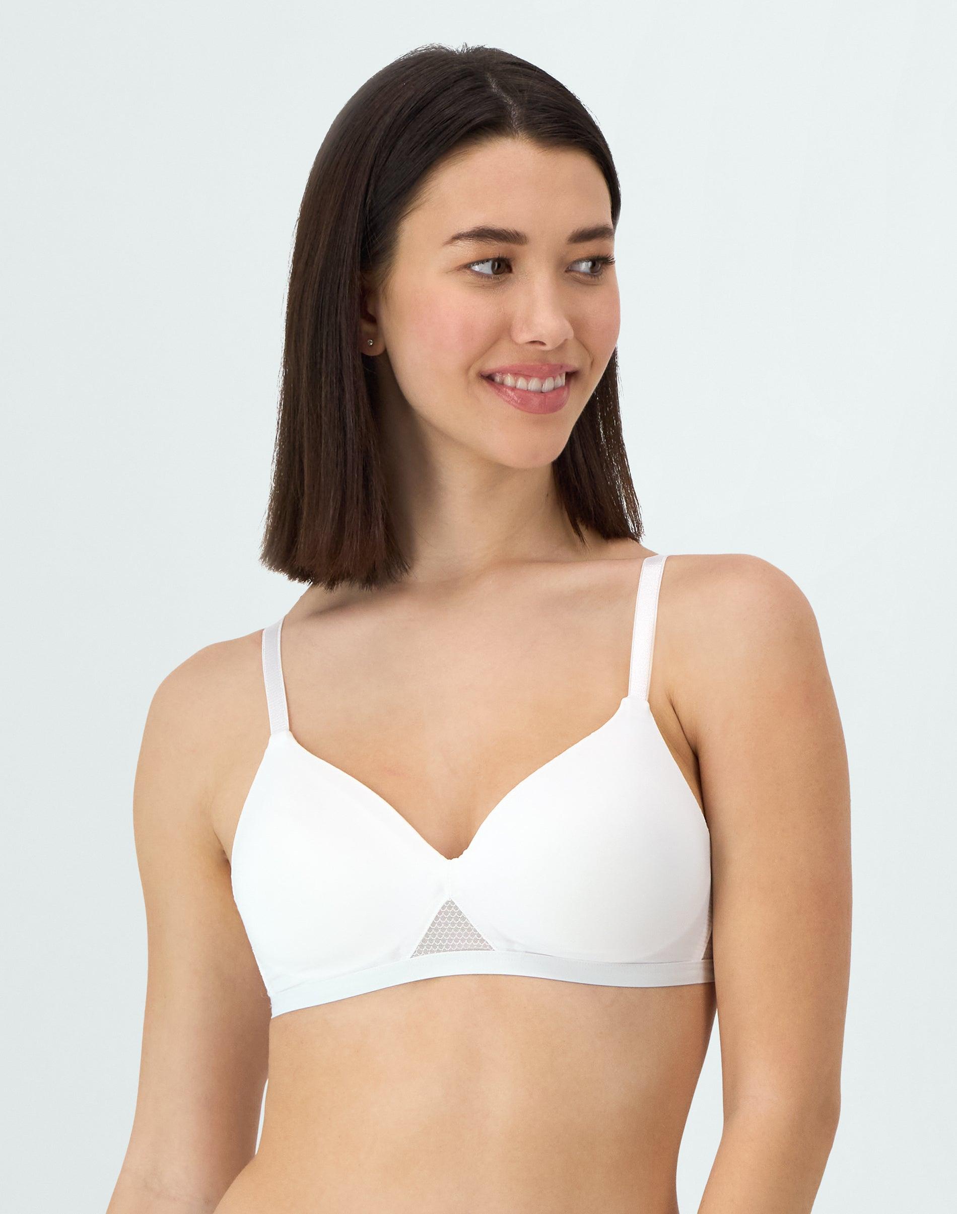 hanes oh so light women's wireless t-shirt bra, comfort flex fit white s