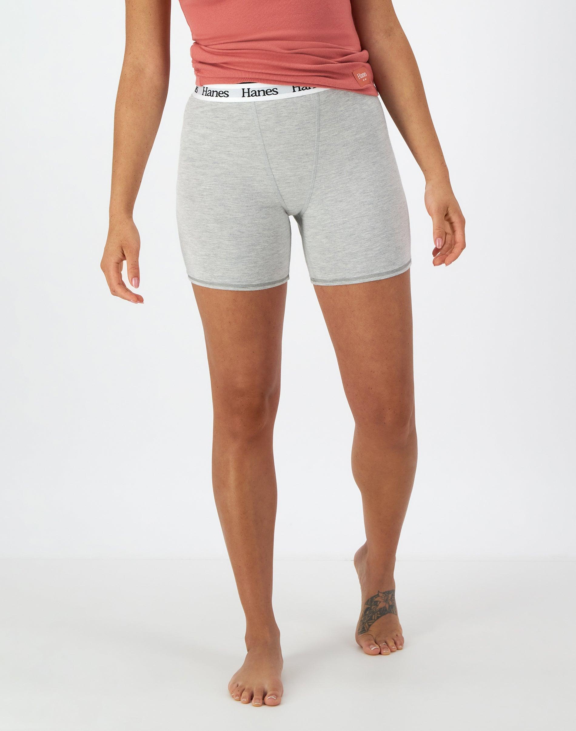 hanes originals comfywear women's boxer shorts grey