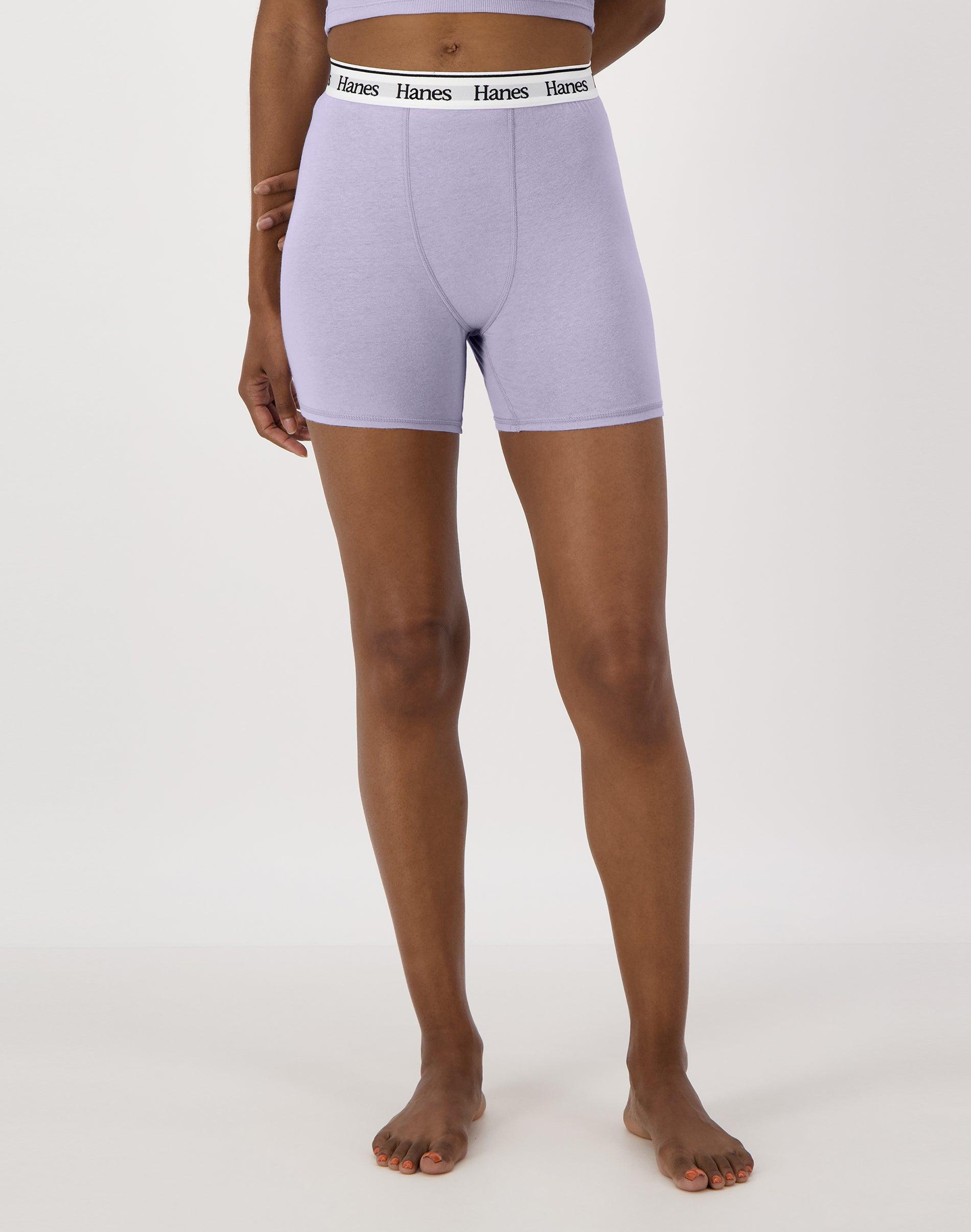 hanes originals comfywear women's boxer shorts vega violet xs