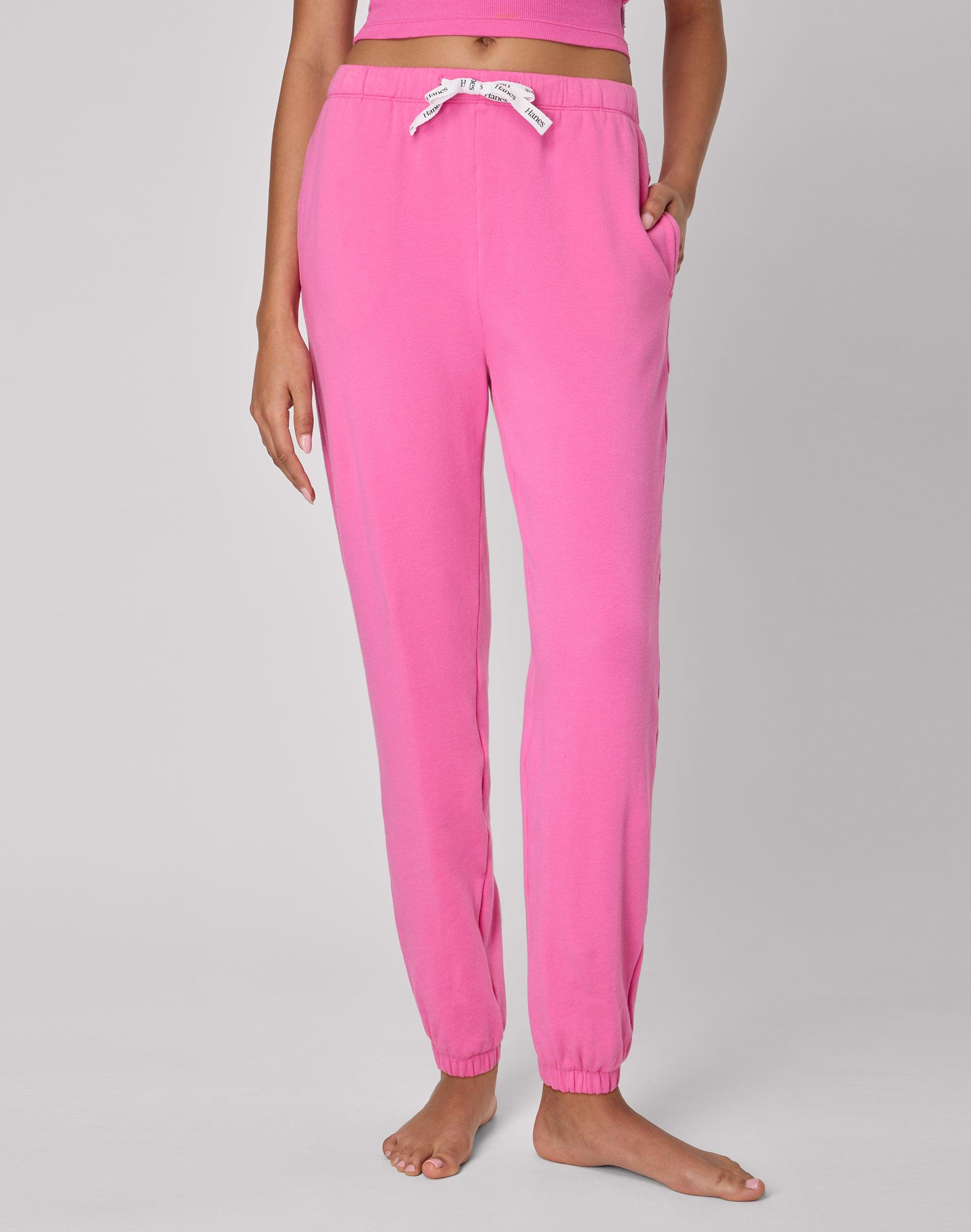 hanes originals comfywear women's french terry joggers, 28" oleander