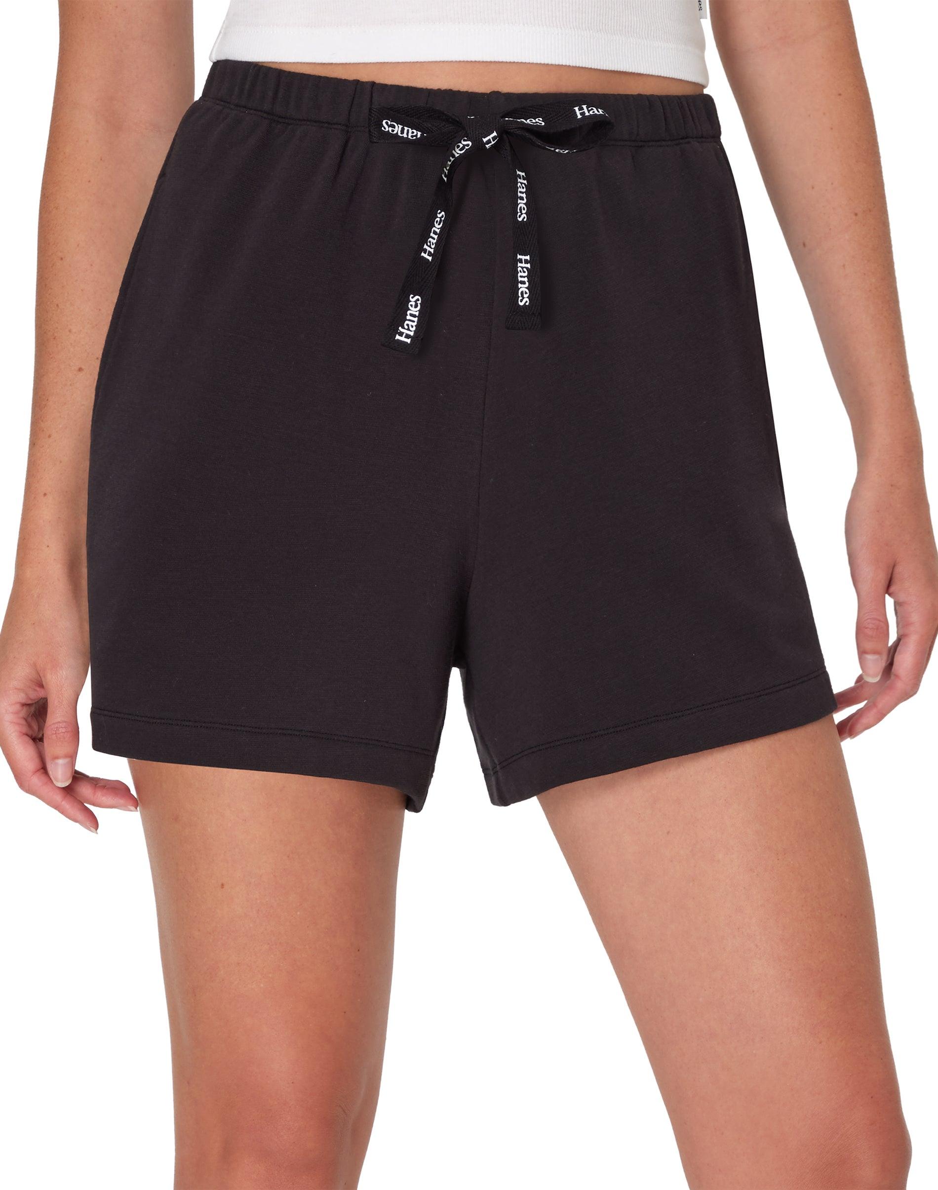 hanes originals comfywear women's french terry lounge shorts, 4"
