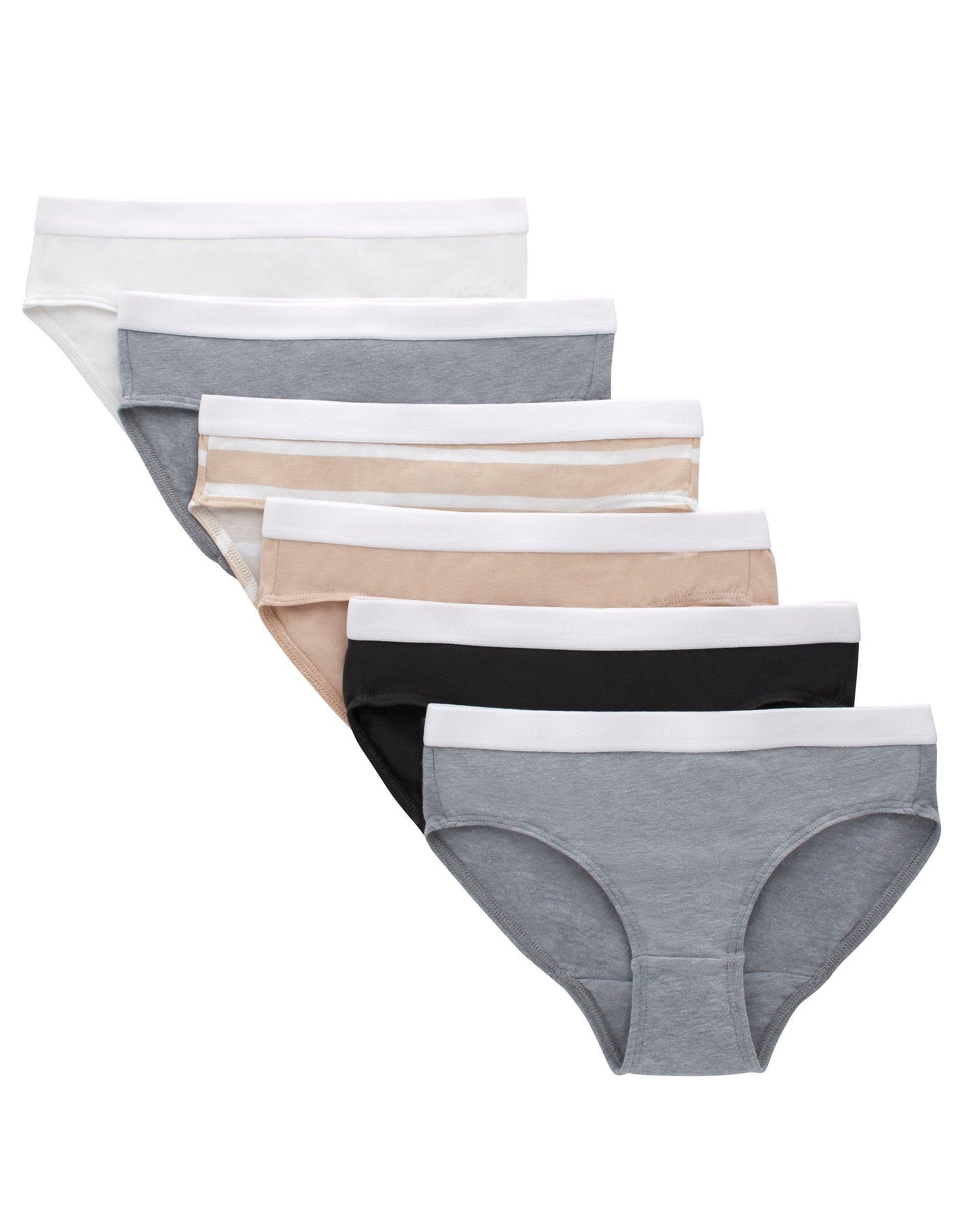 hanes originals girls' underwear hipsters, black & assorted,