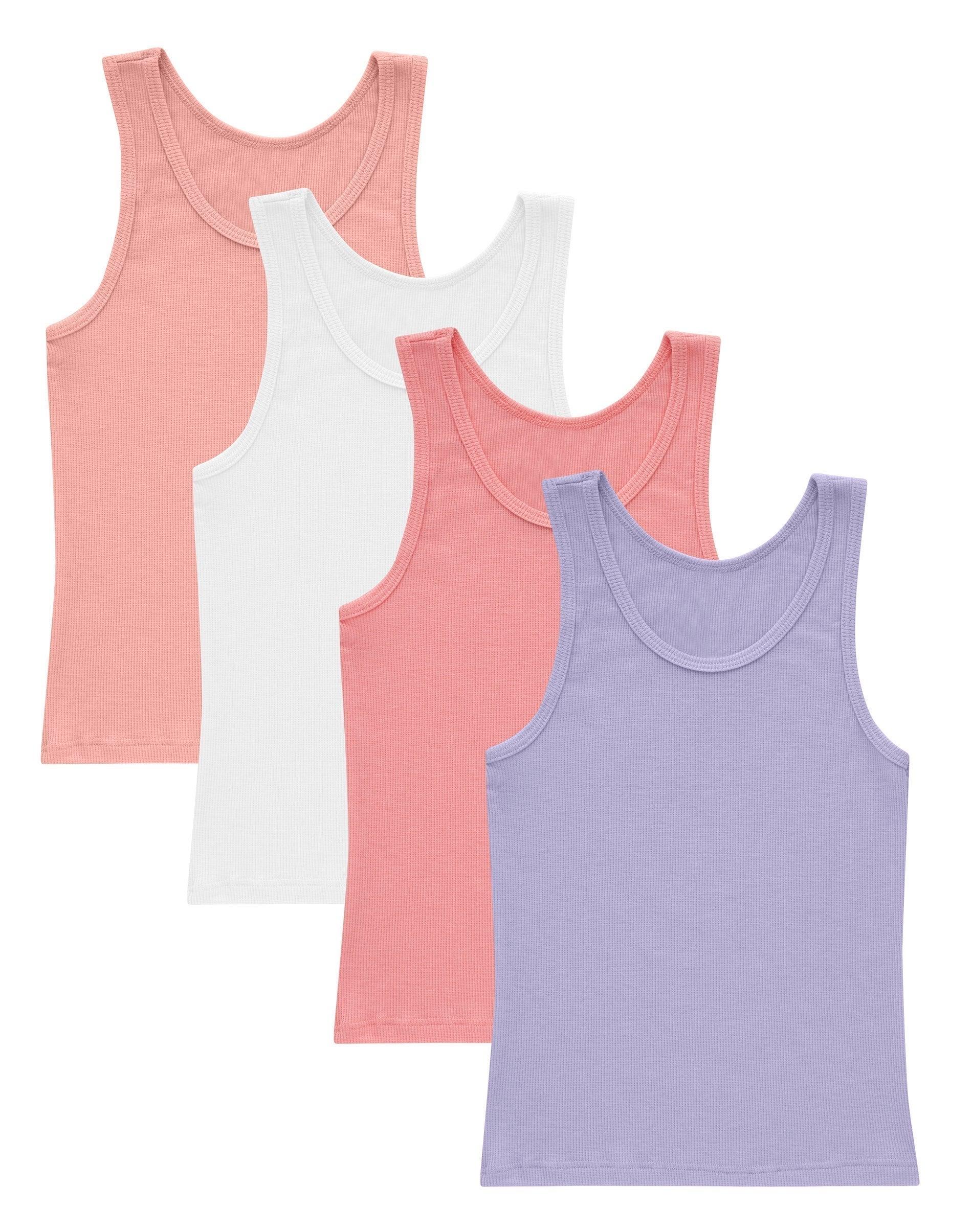 hanes originals supersoft girls tank tops, 4-pack, moisture-wicking