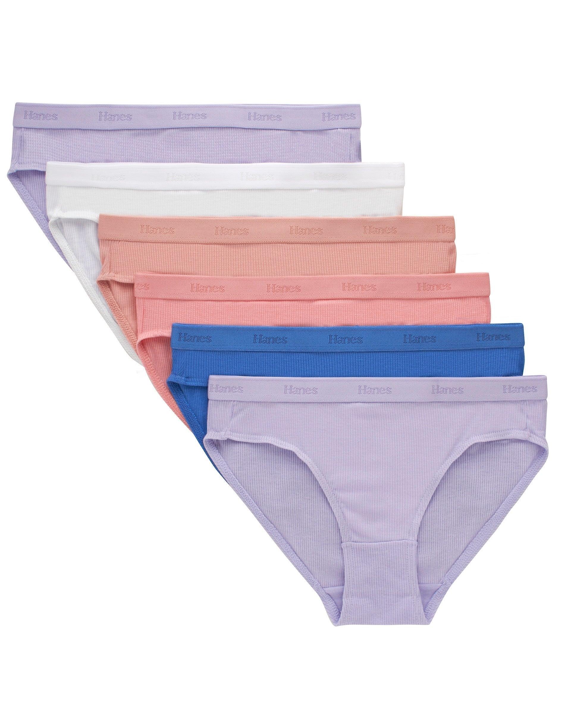 hanes originals supersoft girls underwear bikinis, 6-pack, moisture-wicking