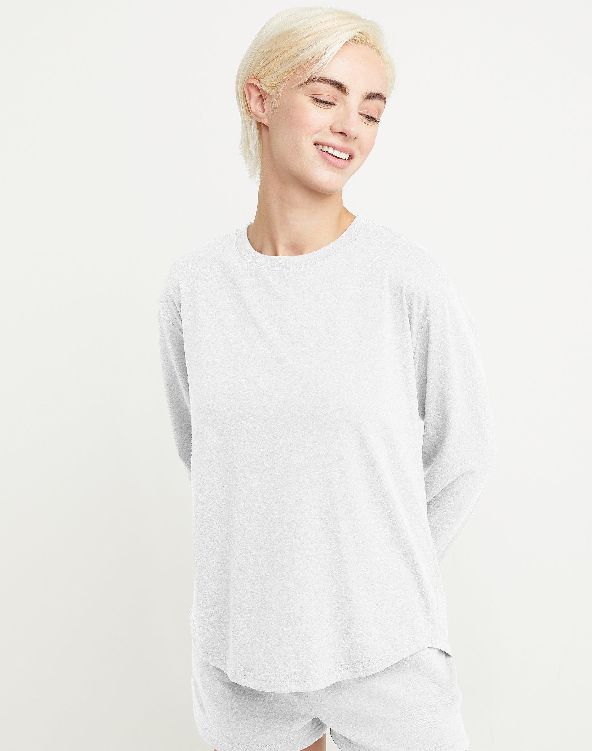 hanes originals tri-blend women's long sleeve t-shirt, relaxed fit eco