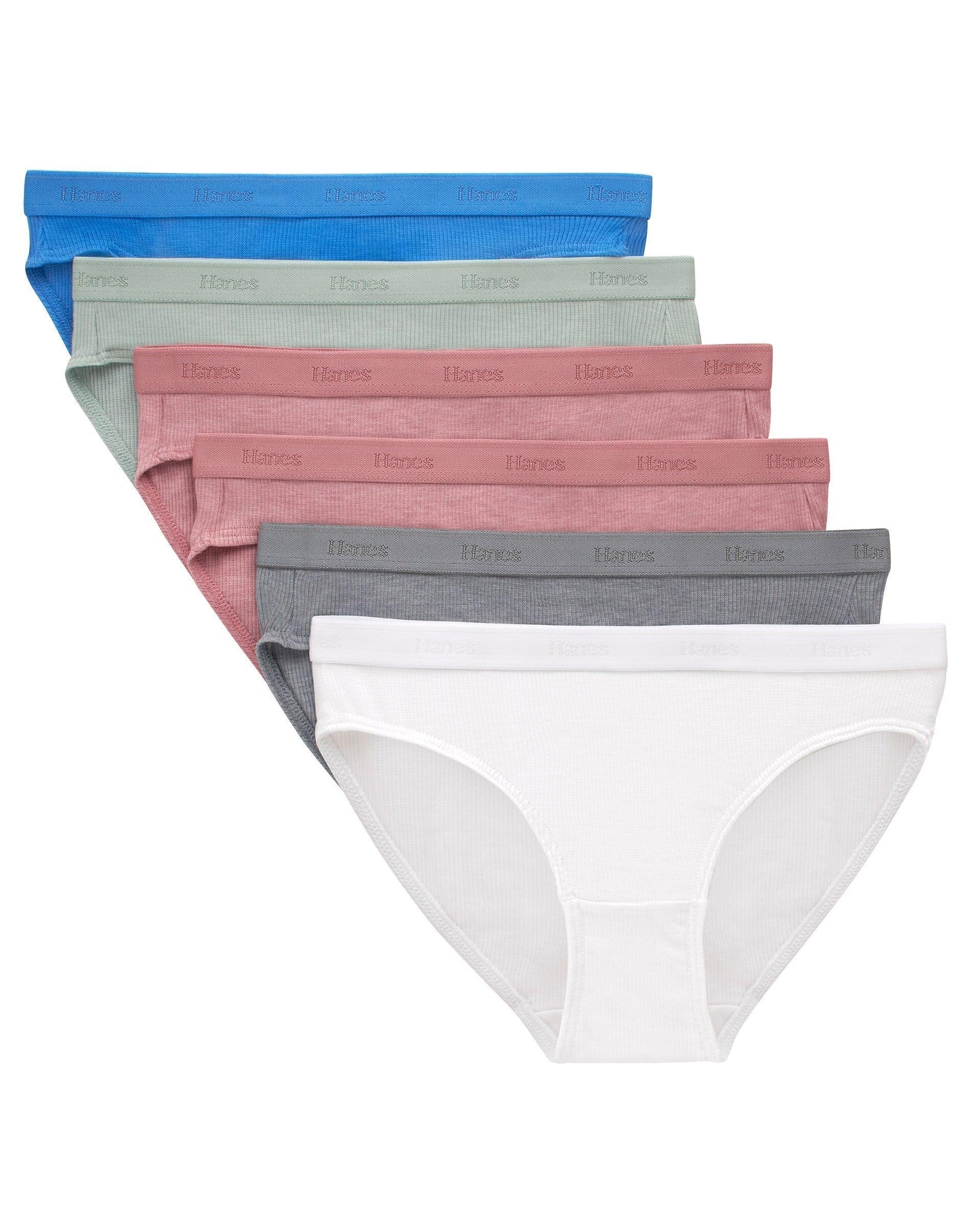 hanes originals ultimate supersoft girls' bikini underwear, 6-pack