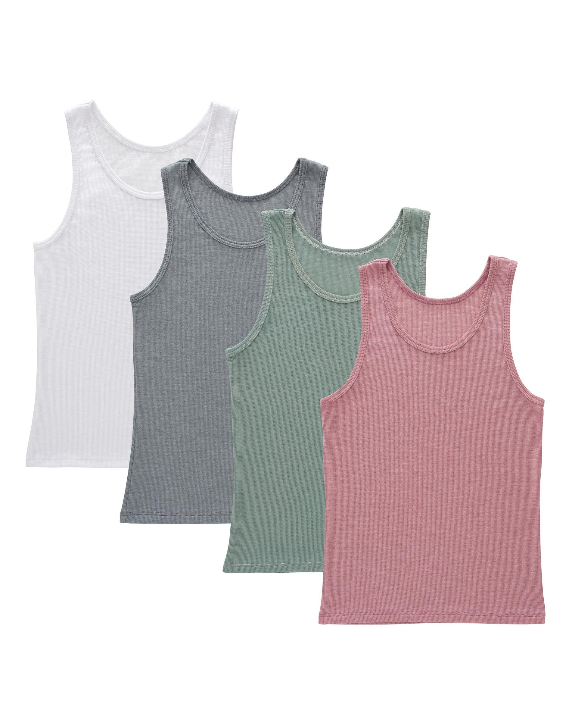 hanes originals ultimate supersoft girls' tank, 4-pack
