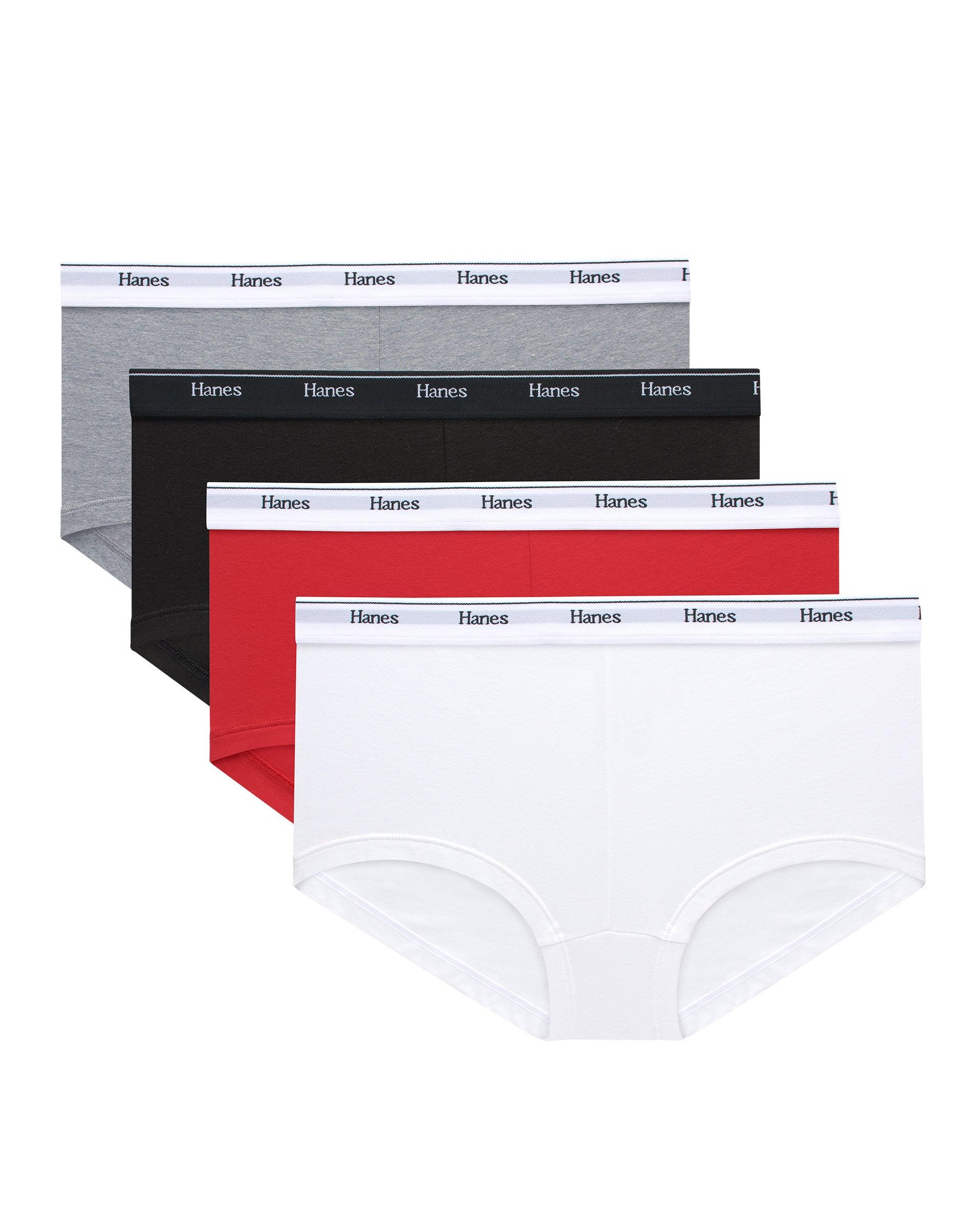 hanes originals women's boyshort underwear, breathable stretch cotton, assorted,