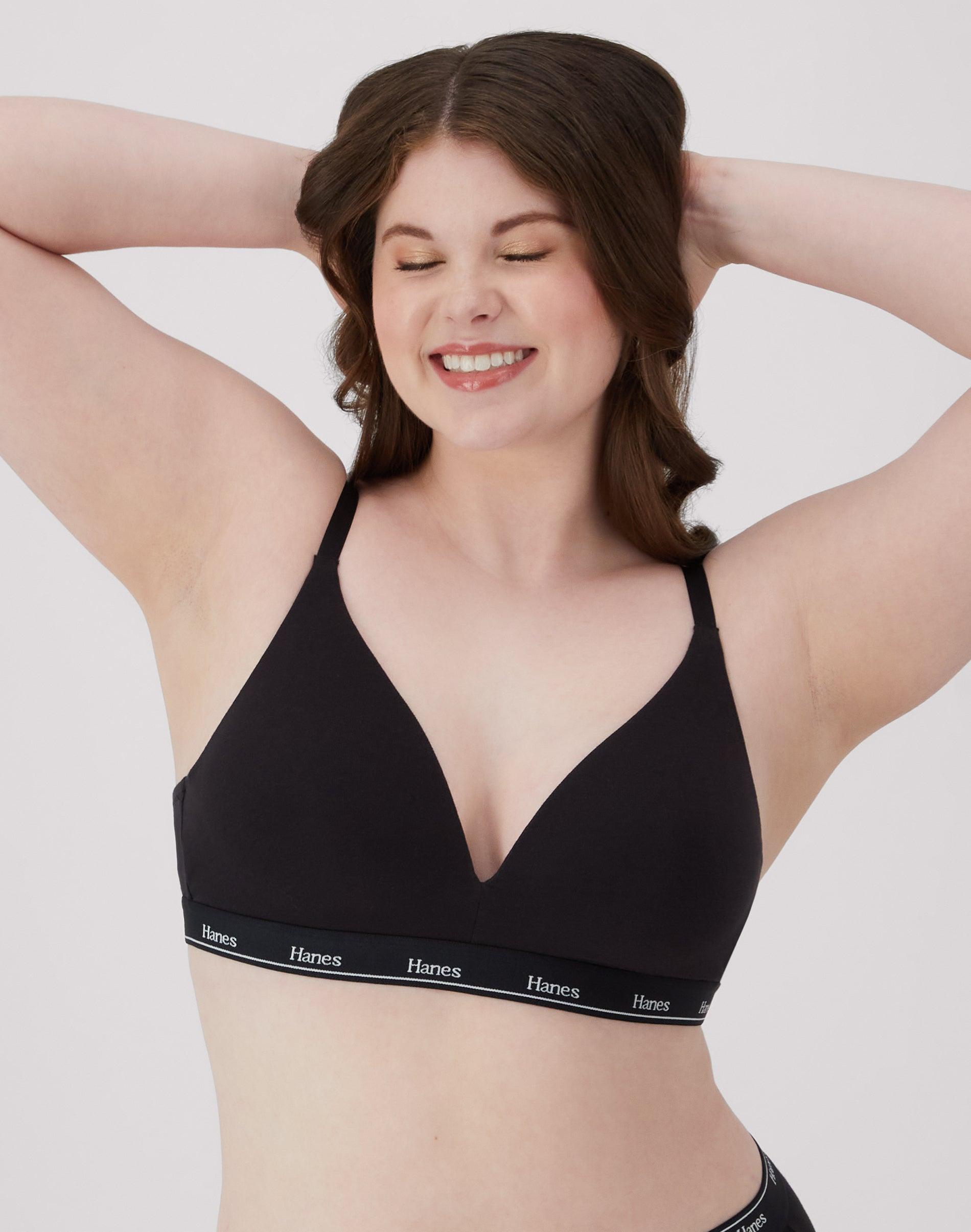 hanes originals women's contour bra, moisture-wicking stretch cotton