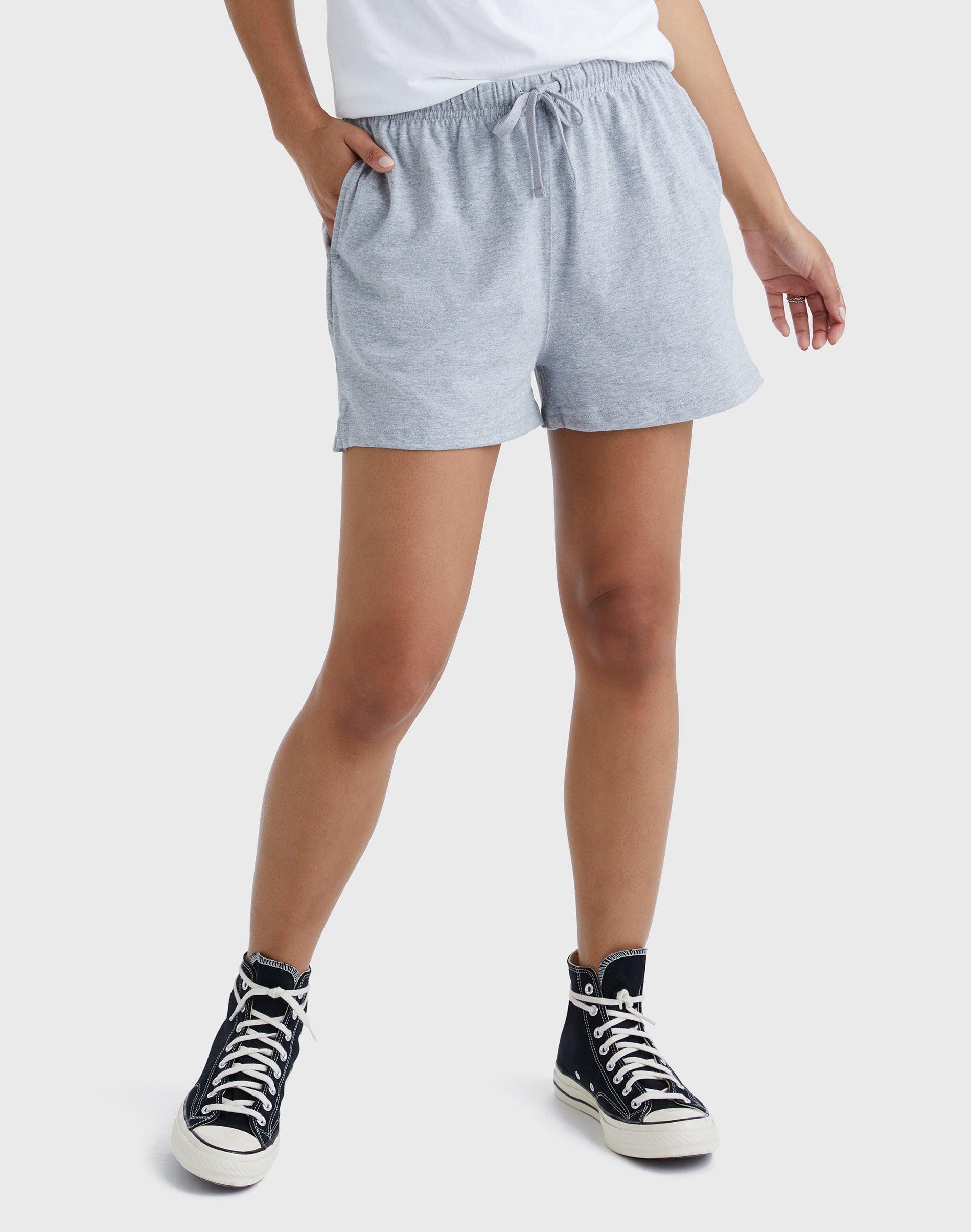 hanes originals women's cotton jersey shorts, 2.5" light