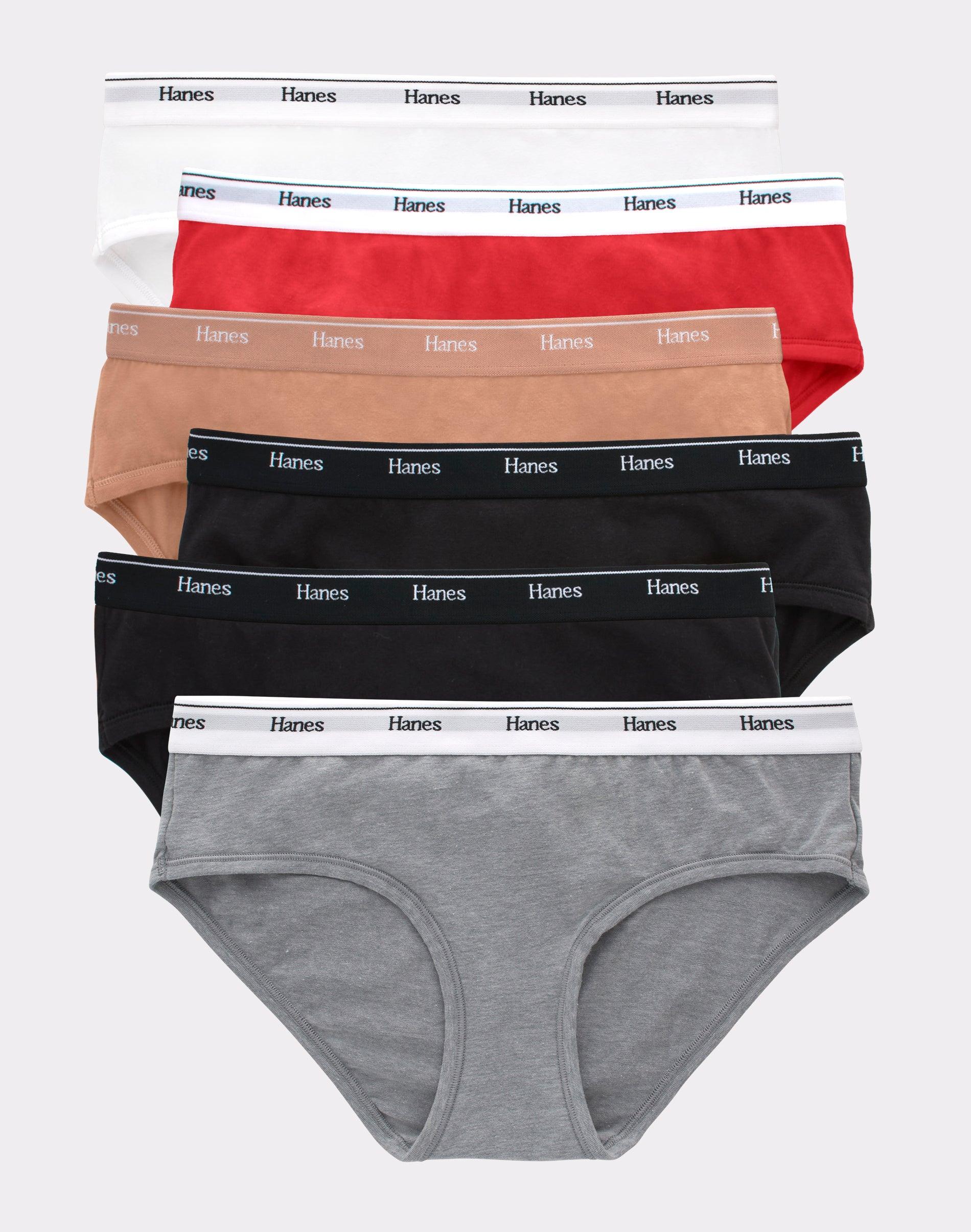 hanes originals women's hipster underwear, breathable stretch cotton, 6-pack