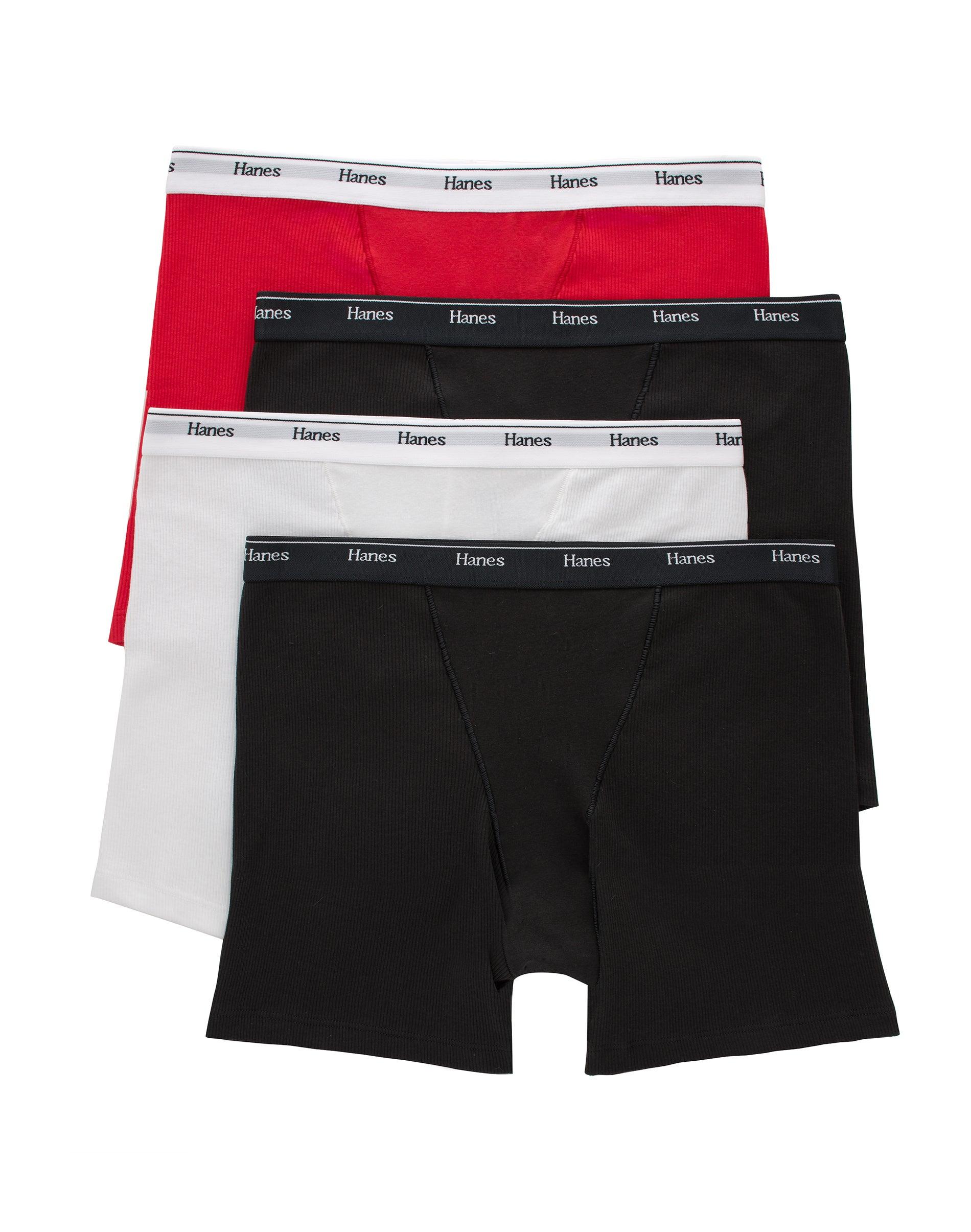 hanes originals women's mid-thigh boxer brief underwear, breathable cotton stretch, 4-pack