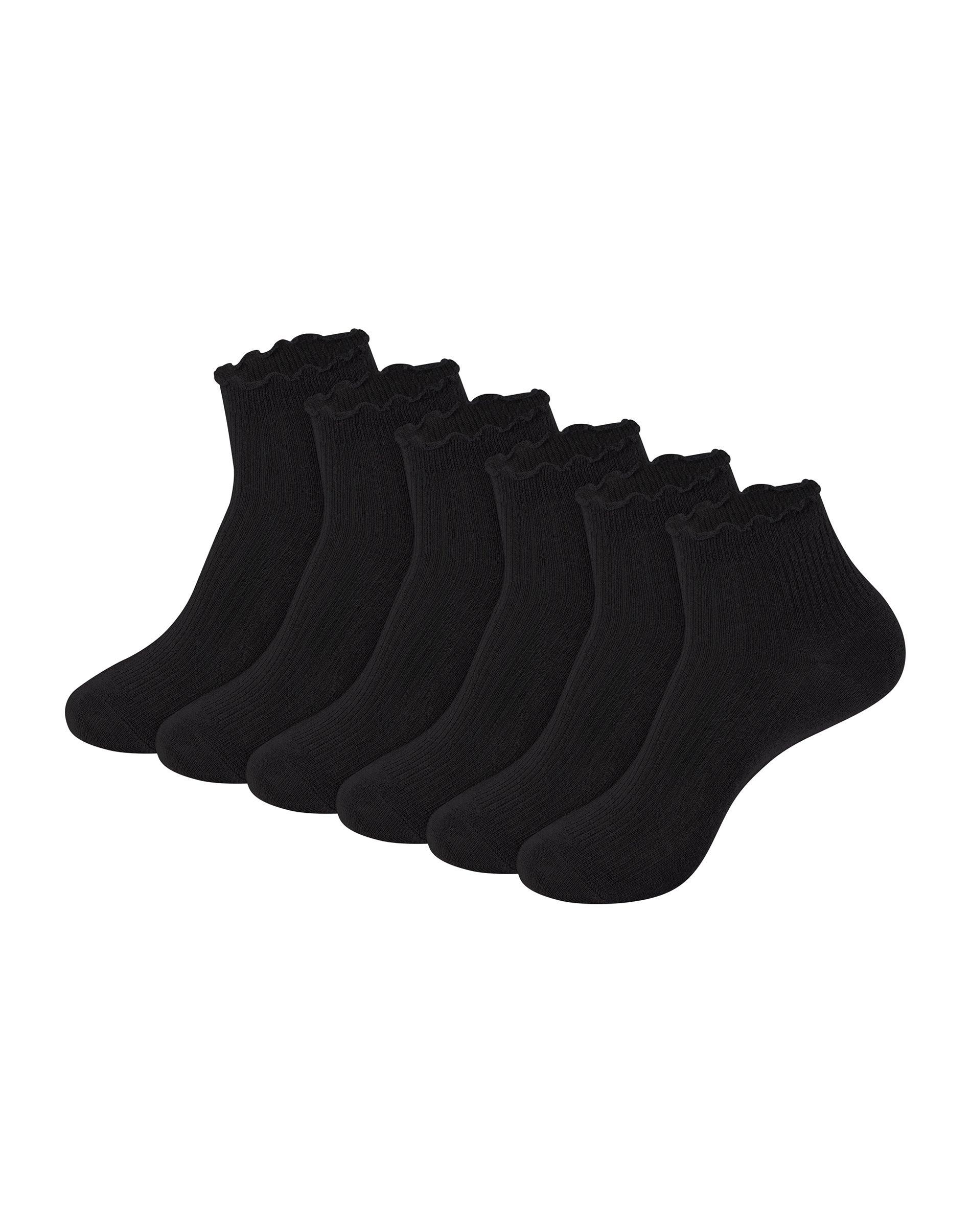 hanes originals women's supersoft ankle socks, 6-pairs black